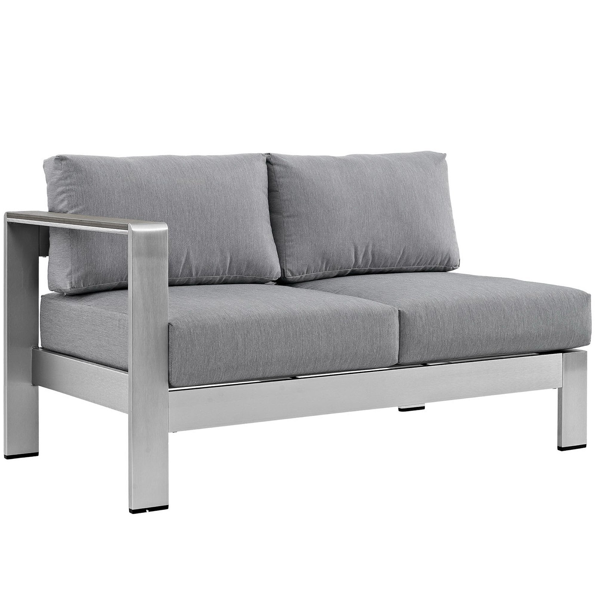 Modway Shore 6 Piece Outdoor Patio Aluminum Sectional Sofa Set