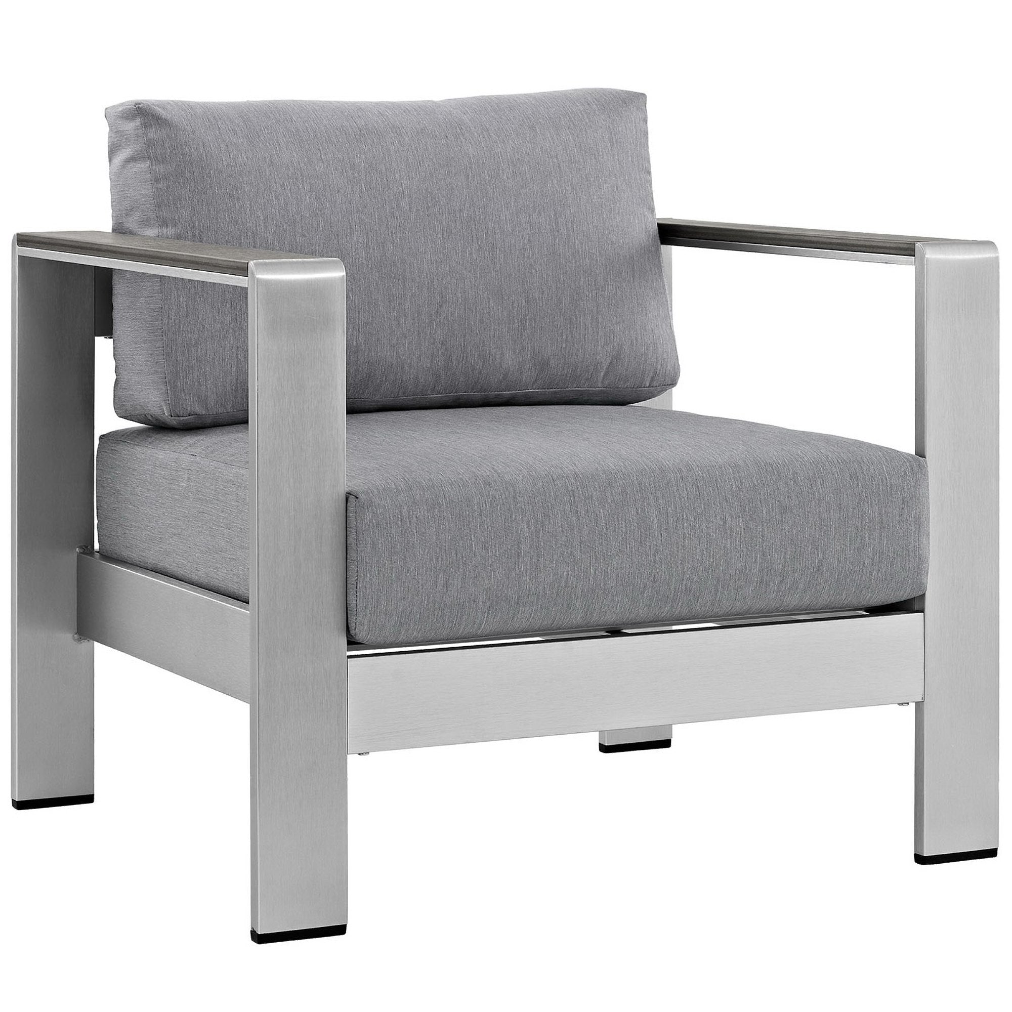 Modway Shore 6 Piece Outdoor Patio Aluminum Sectional Sofa Set