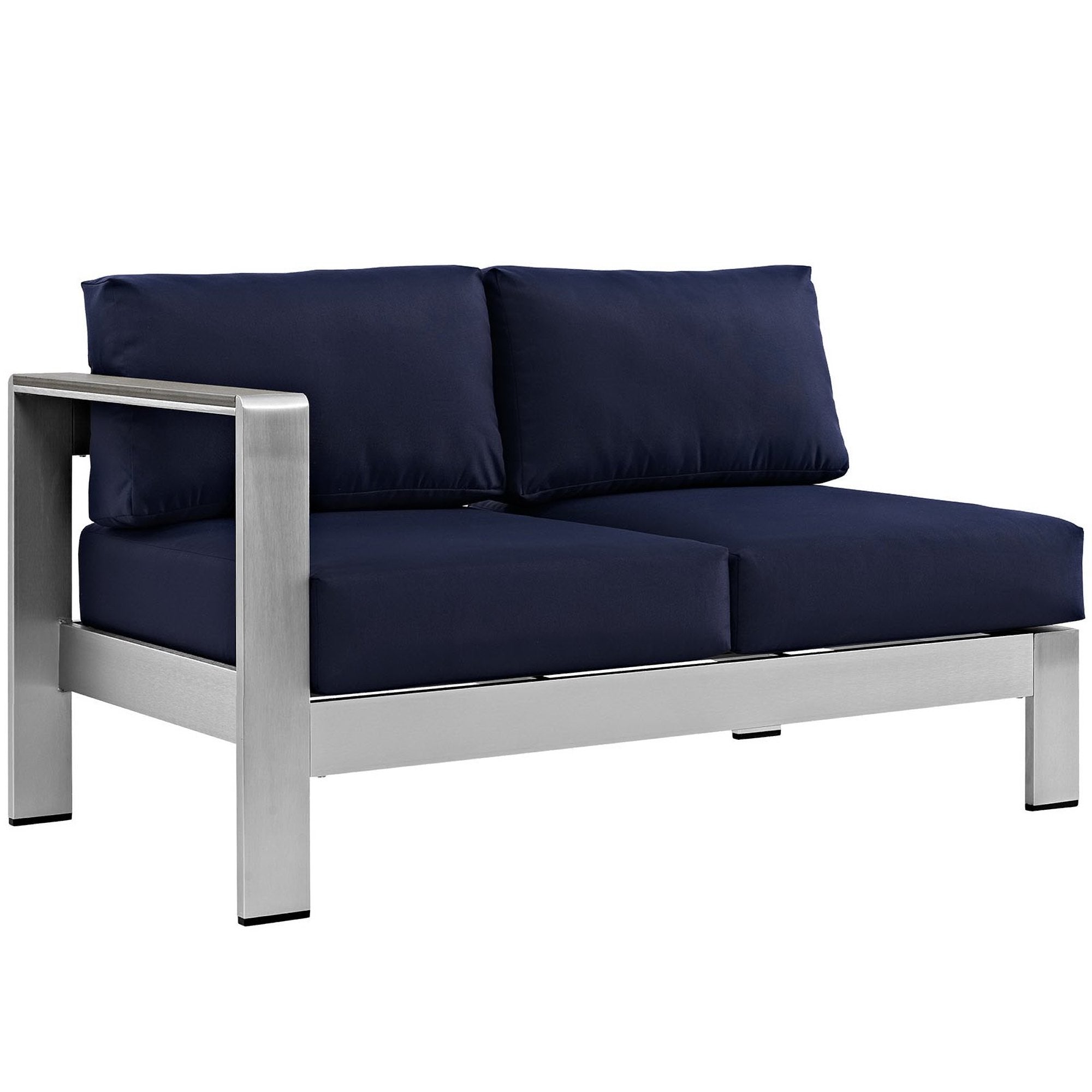Modway Shore 6 Piece Outdoor Patio Aluminum Sectional Sofa Set