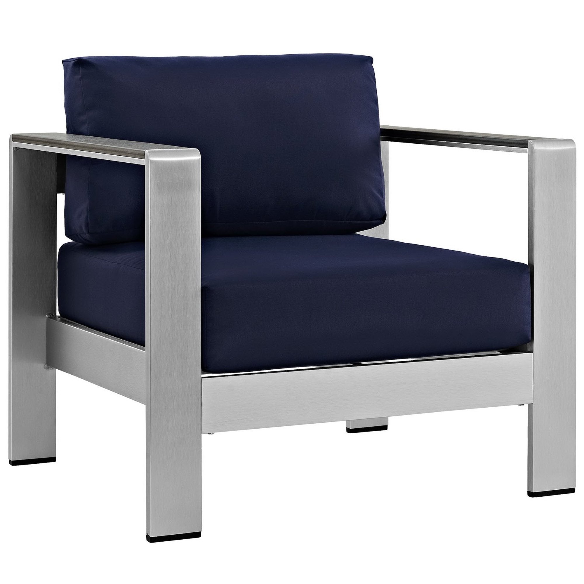 Modway Shore 6 Piece Outdoor Patio Aluminum Sectional Sofa Set