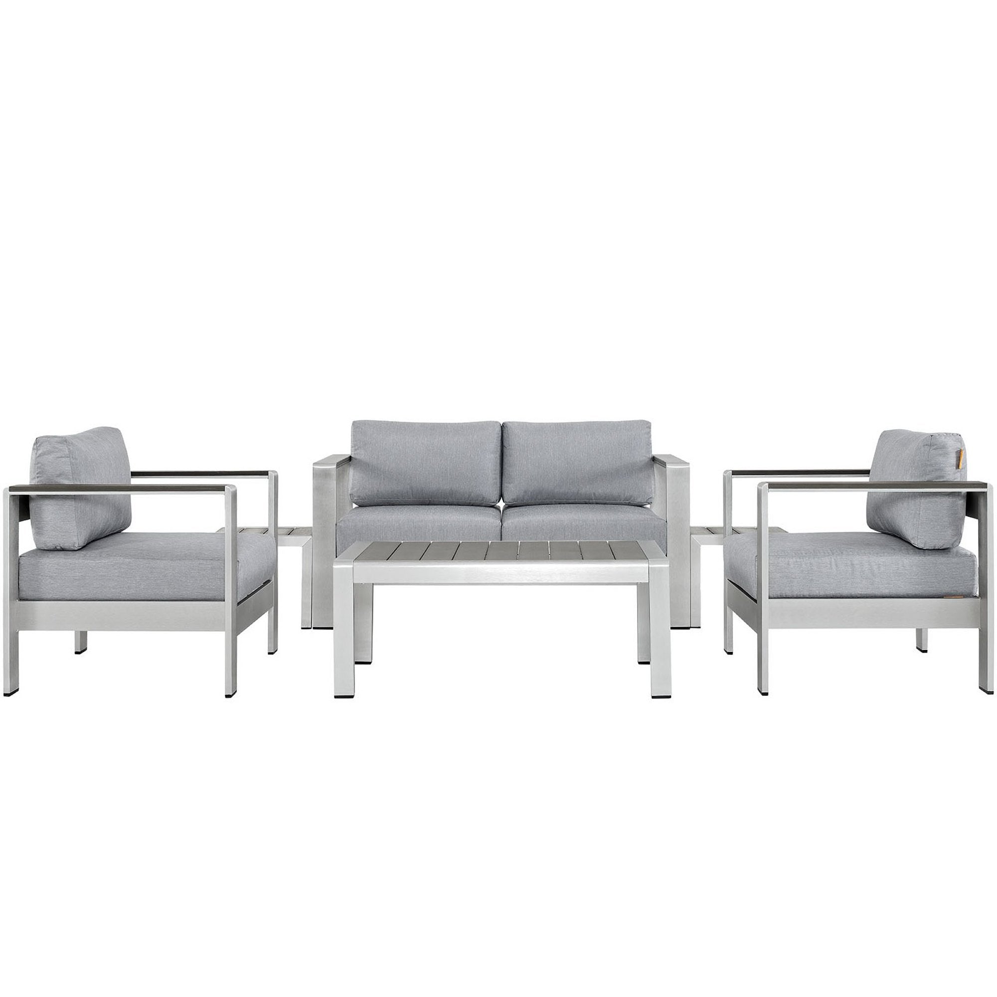 Modway Shore 6 Piece Outdoor Patio Aluminum Sectional Sofa Set