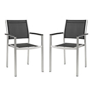 Modway Shore Outdoor Patio Aluminum Dining Chair Set of 2
