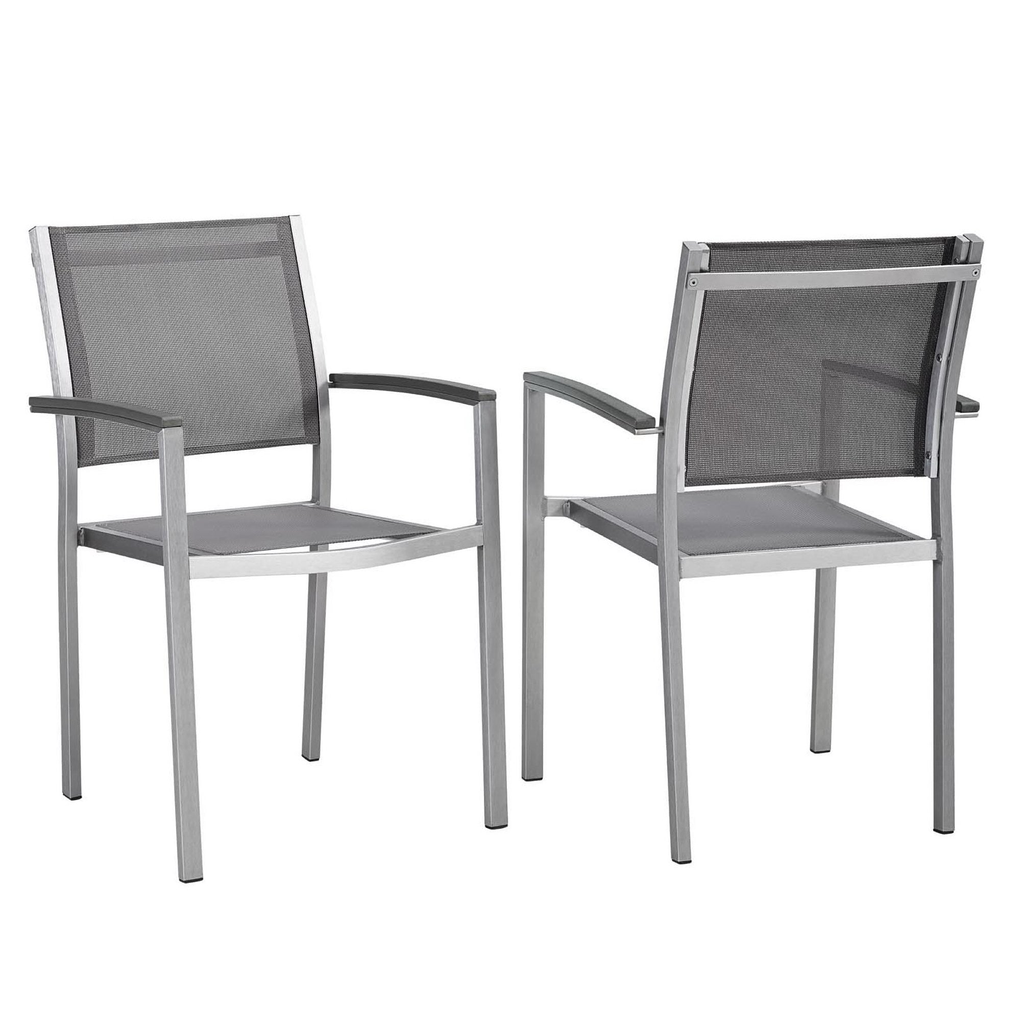 Modway Shore Outdoor Patio Aluminum Dining Chair Set of 2