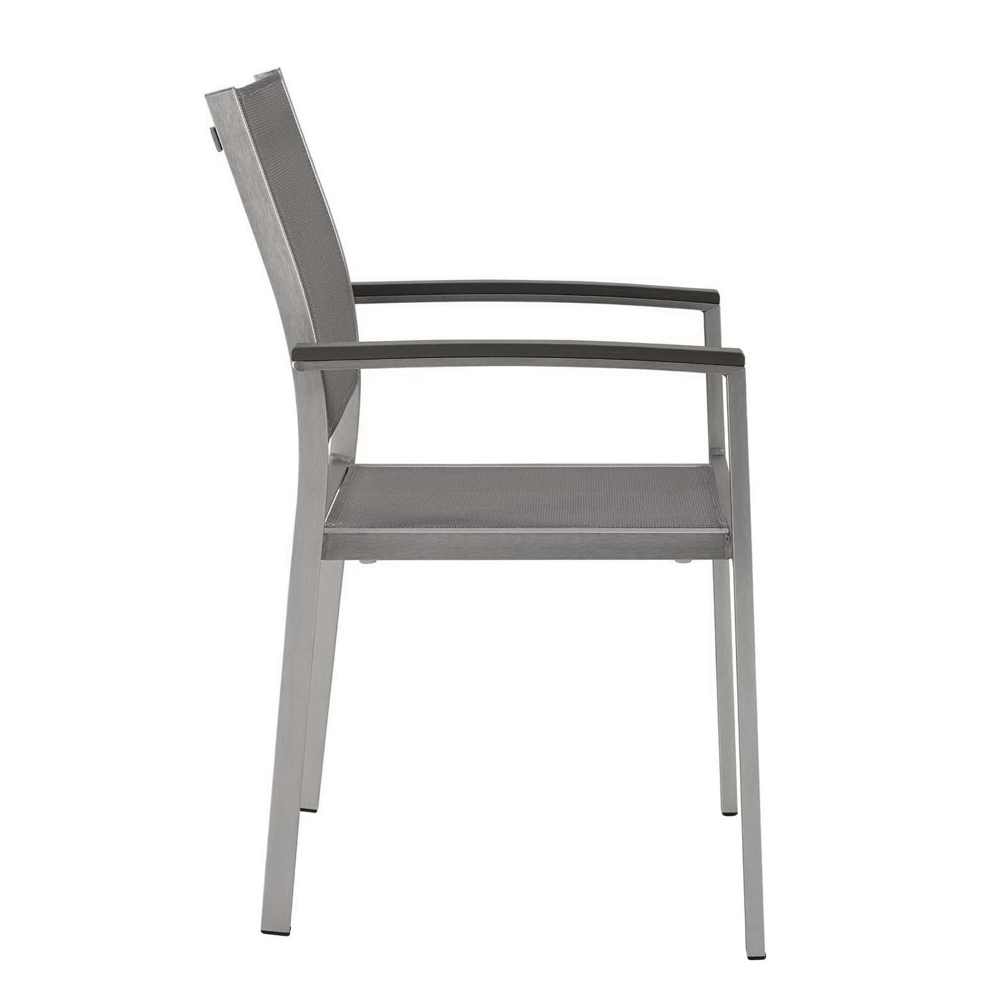Modway Shore Outdoor Patio Aluminum Dining Chair Set of 2