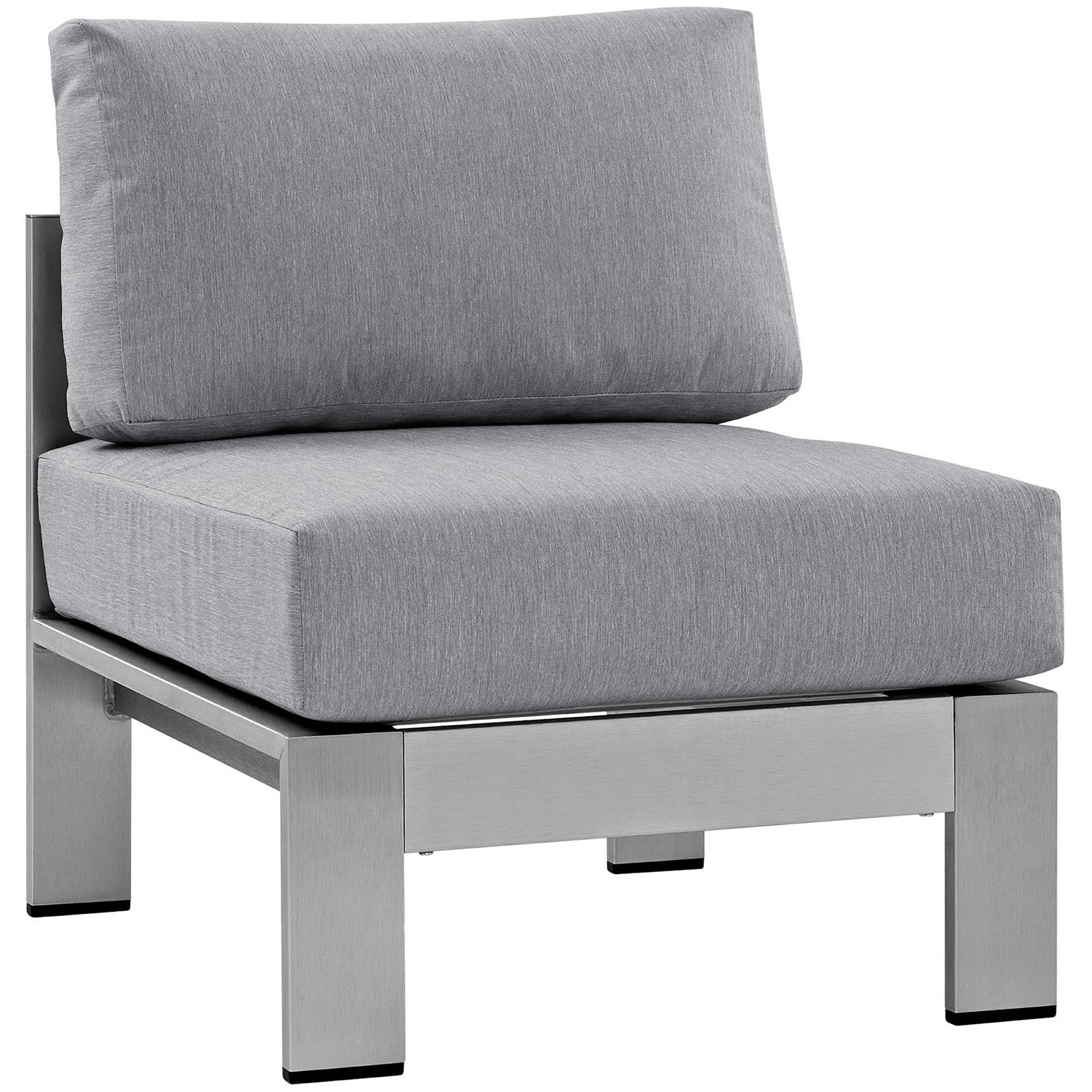 Modway Shore 3 Piece Outdoor Patio Aluminum Sectional Sofa Set