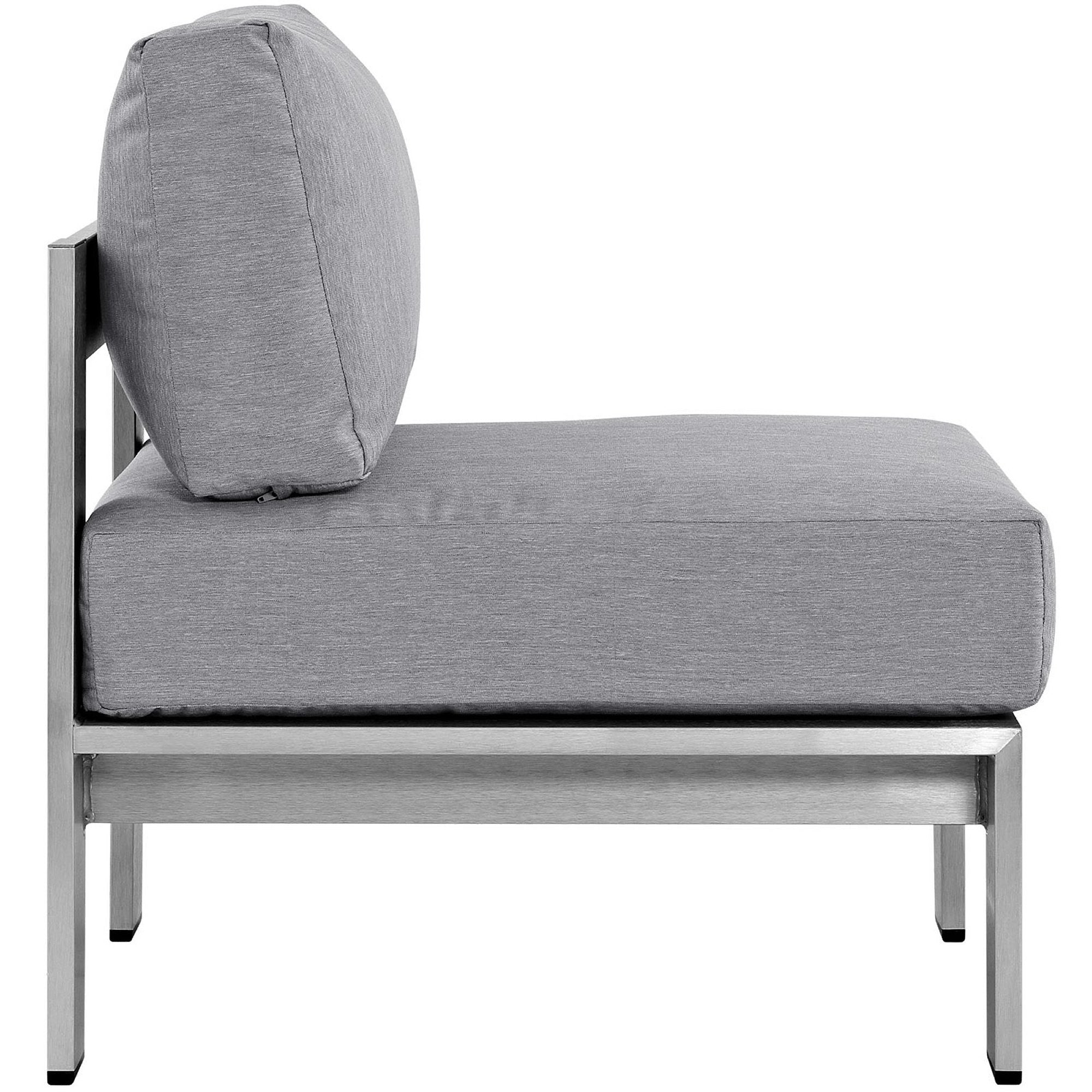 Modway Shore 3 Piece Outdoor Patio Aluminum Sectional Sofa Set
