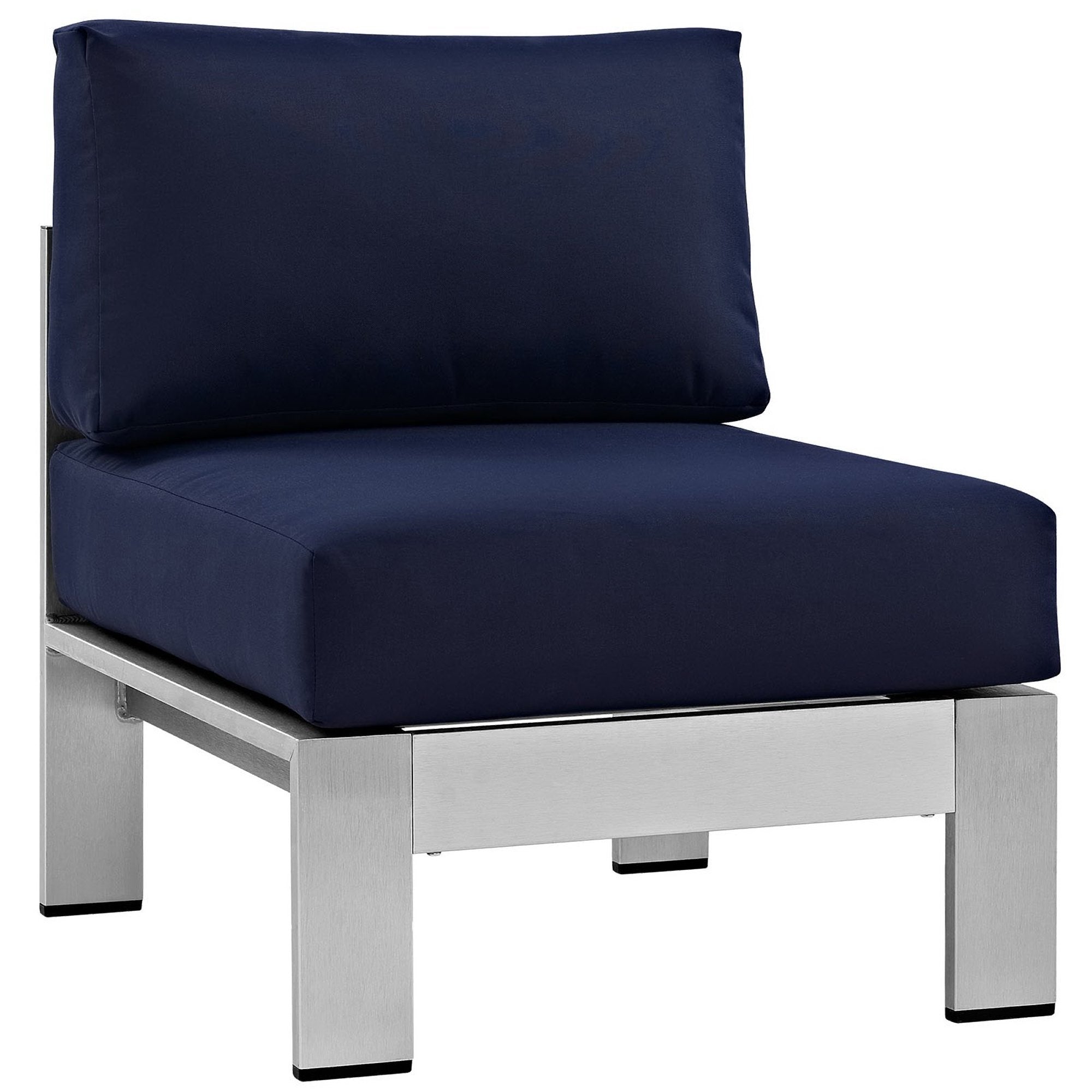 Modway Shore 3 Piece Outdoor Patio Aluminum Sectional Sofa Set