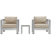 Modway Shore 3 Piece Outdoor Patio Aluminum Set