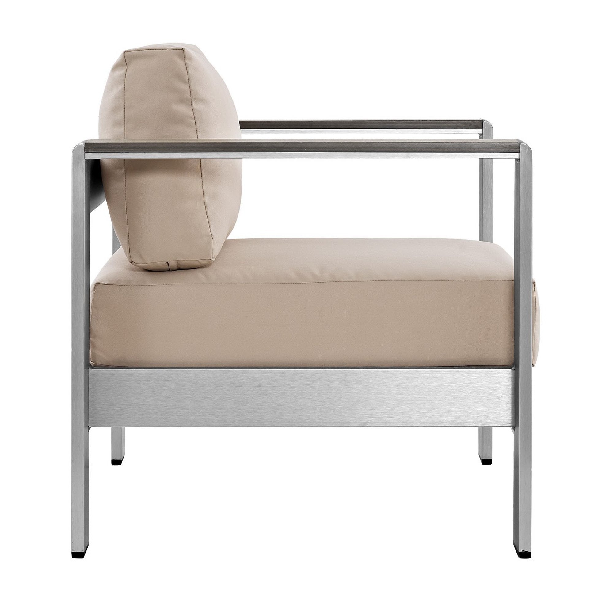 Modway Shore 3 Piece Outdoor Patio Aluminum Set