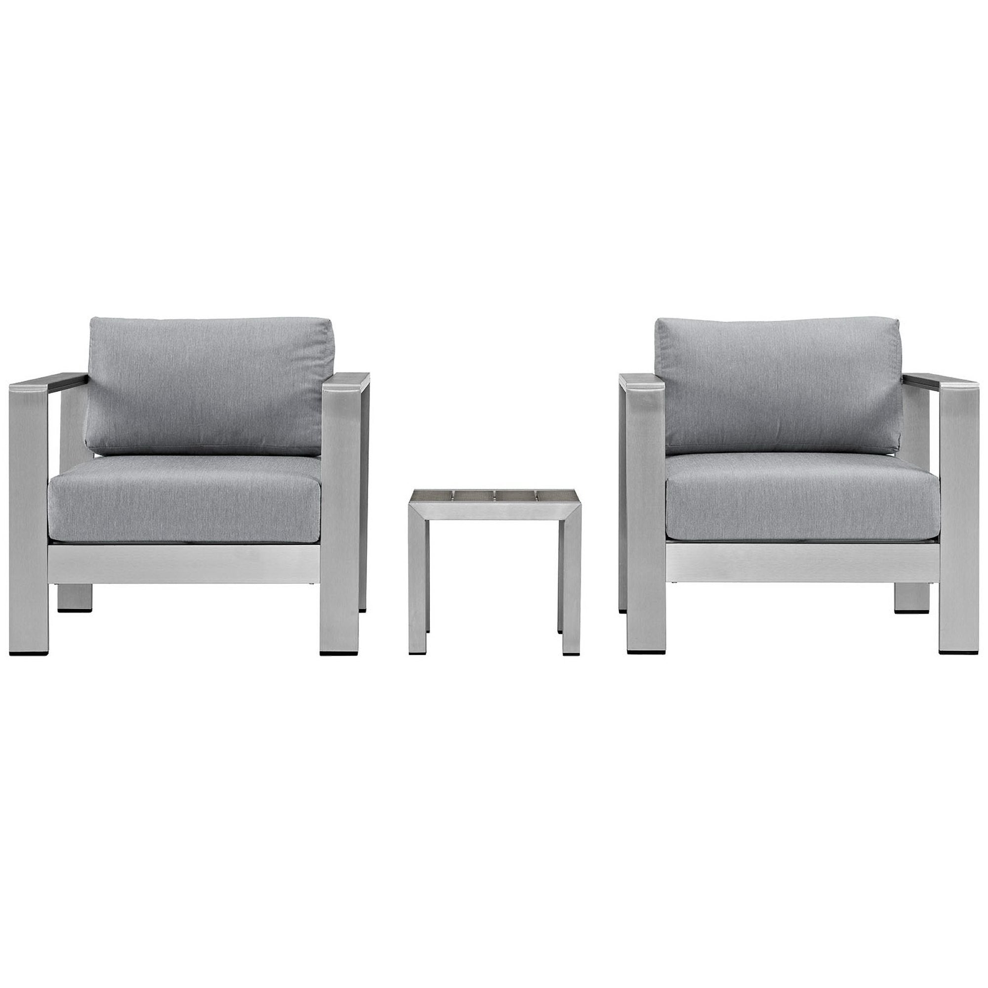Modway Shore 3 Piece Outdoor Patio Aluminum Set