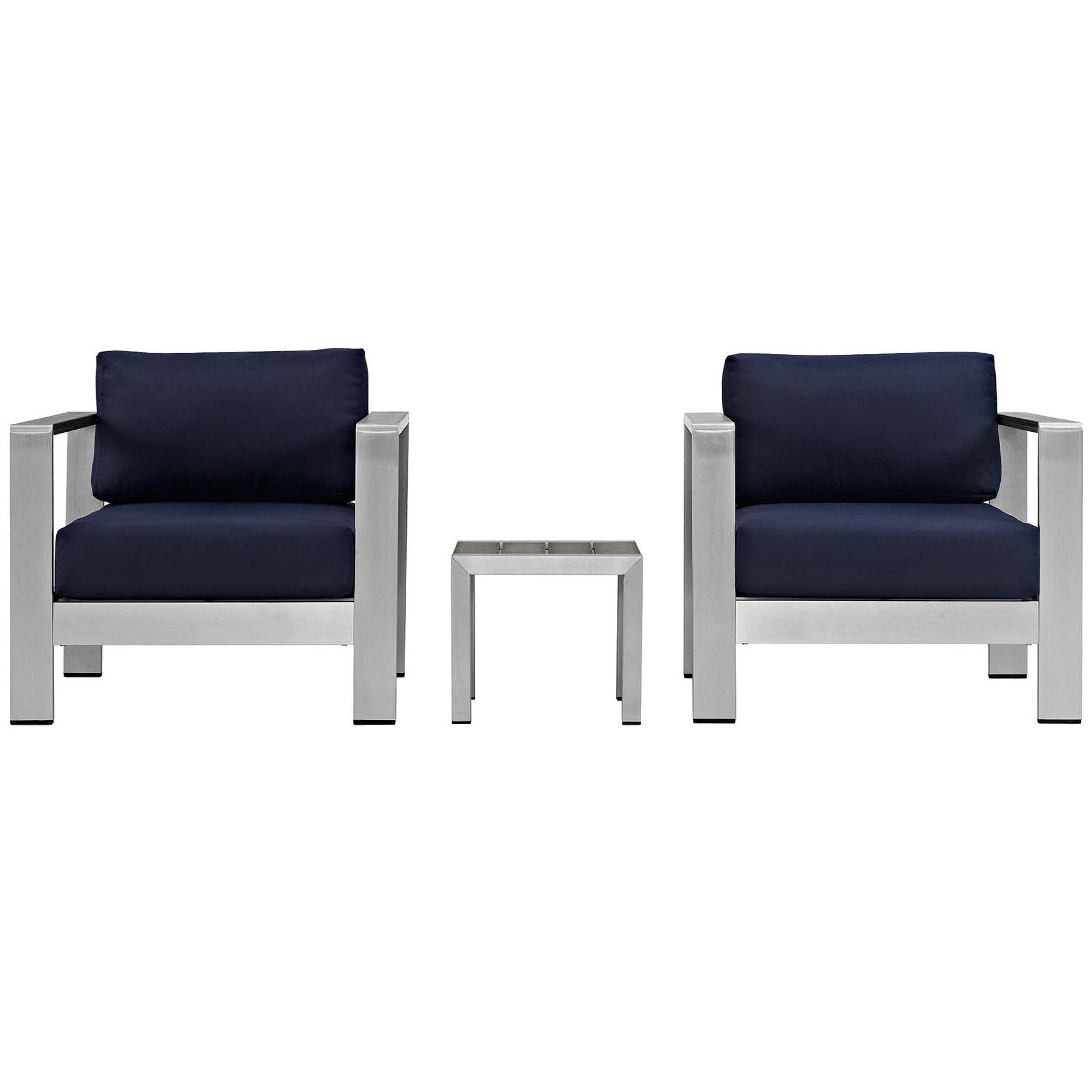 Modway Shore 3 Piece Outdoor Patio Aluminum Set