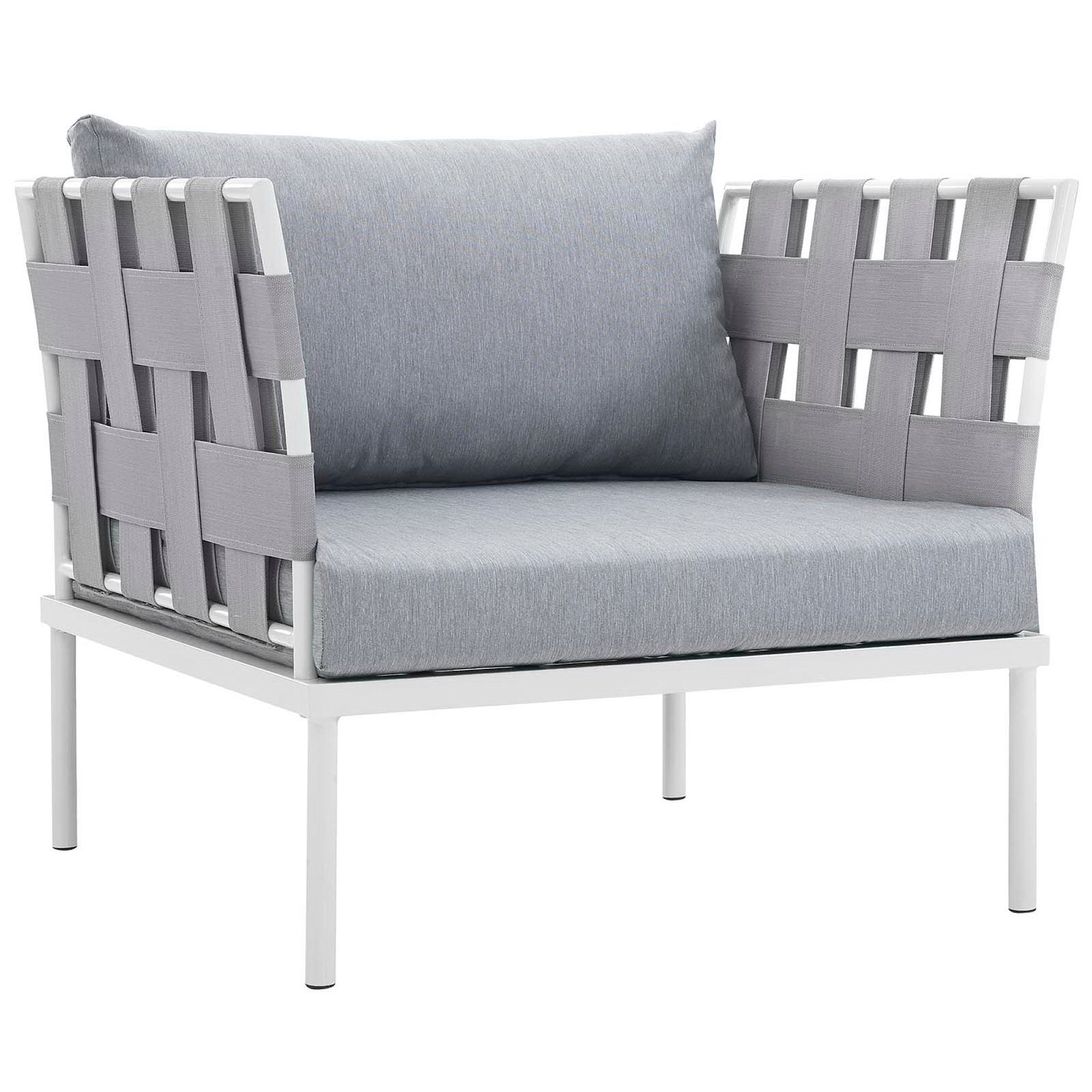 Modway Harmony 5 Piece Outdoor Patio Aluminum Sectional Sofa Set