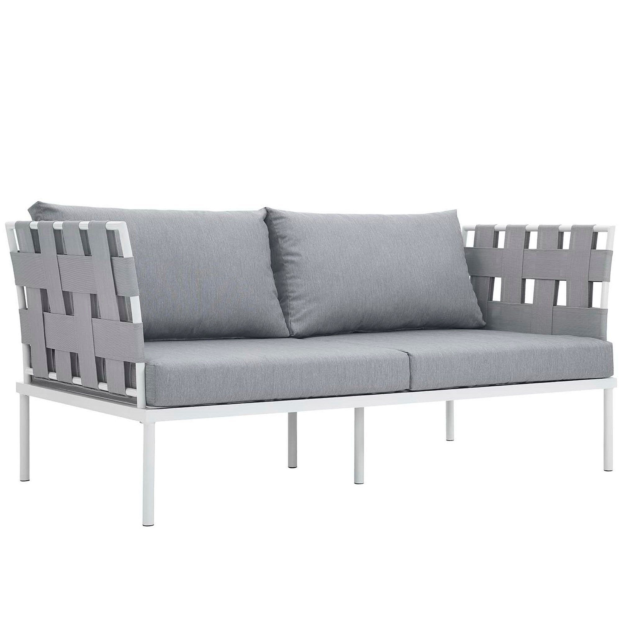 Modway Harmony 5 Piece Outdoor Patio Aluminum Sectional Sofa Set