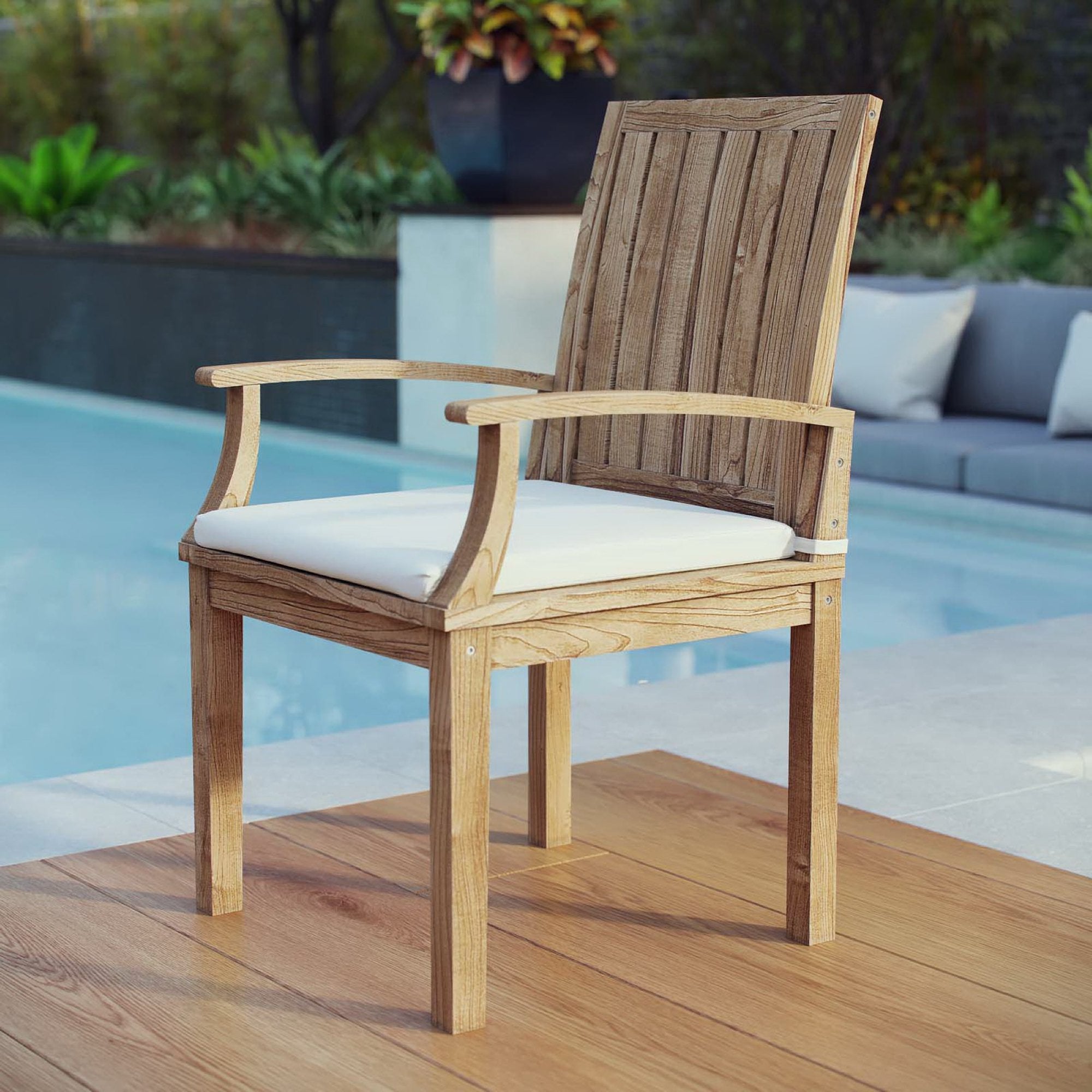 Modway Marina Outdoor Patio Teak Dining Chair