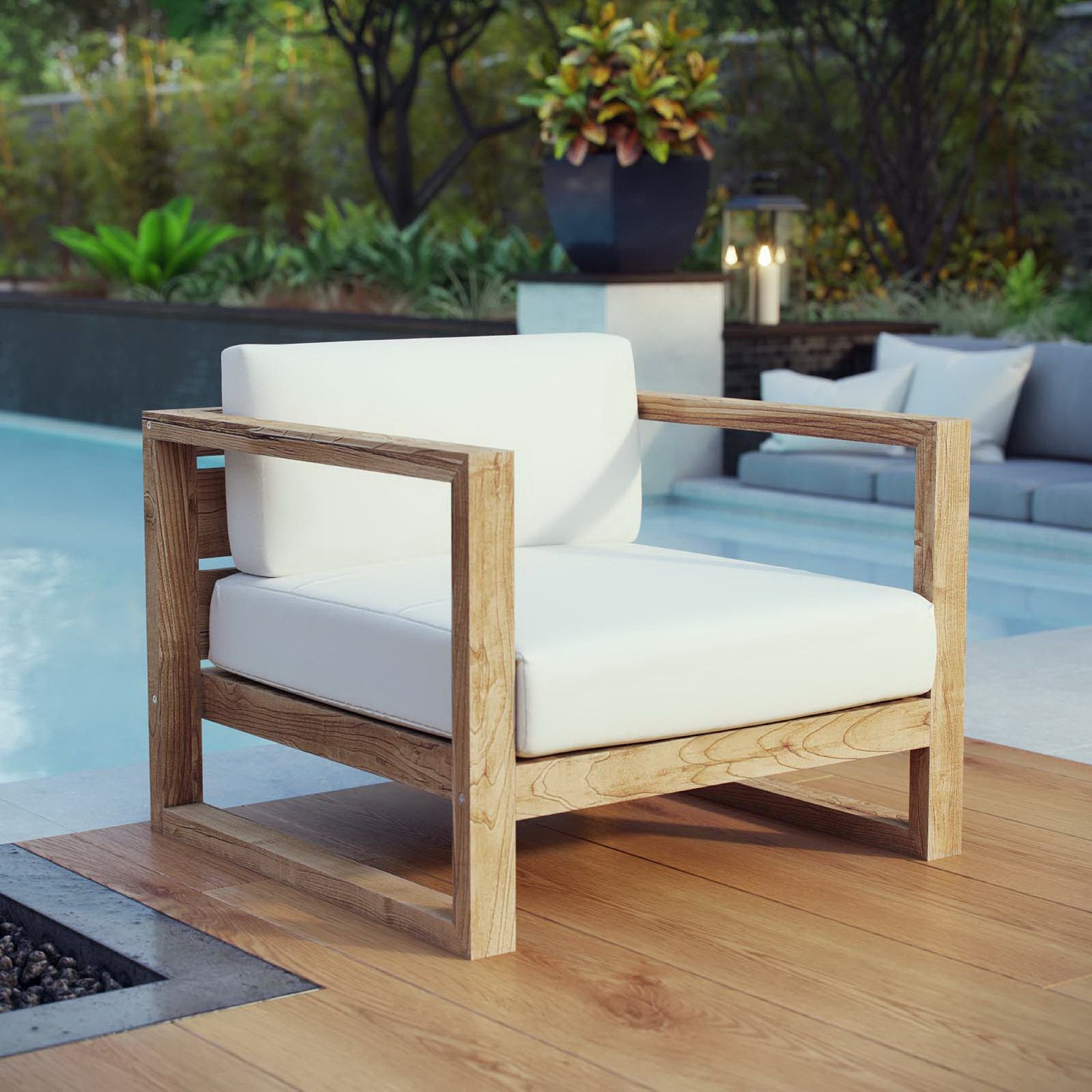 Modway Upland Outdoor Patio Teak Armchair