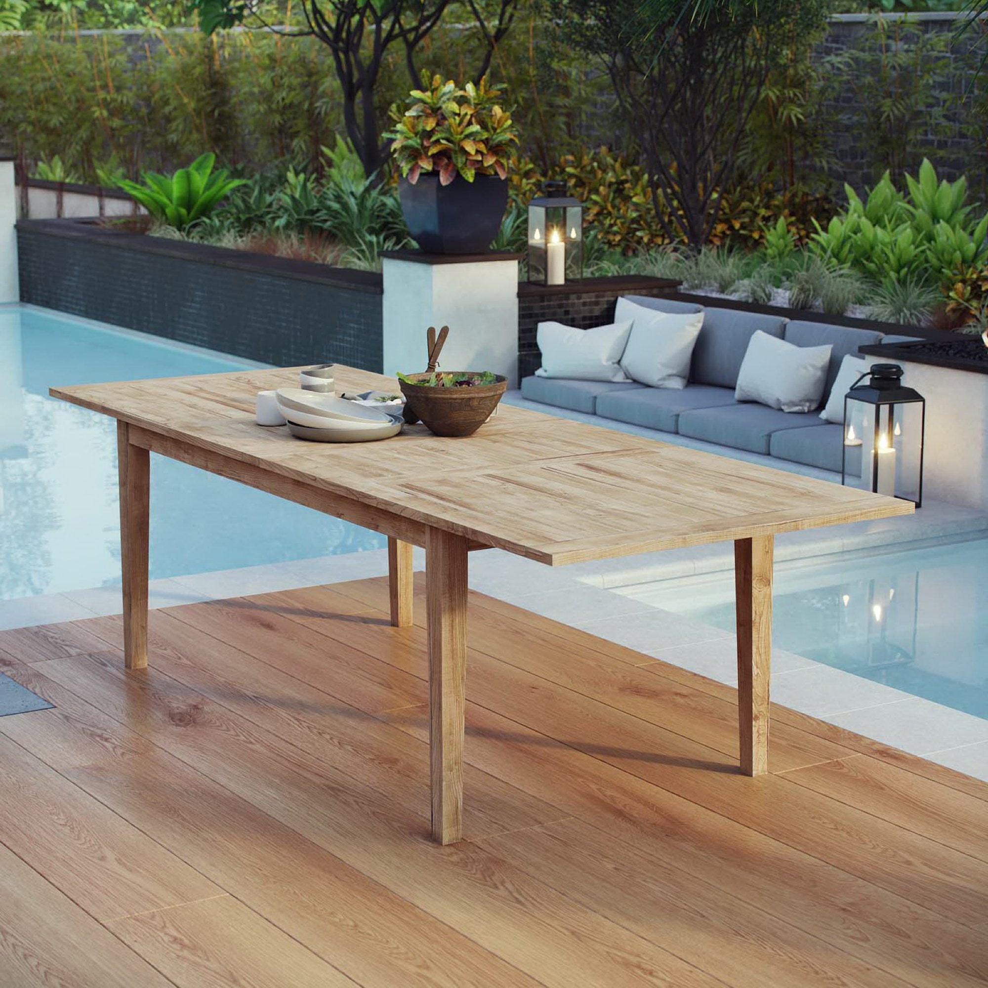 Modway Marina Extendable Outdoor Patio Teak Dining Table