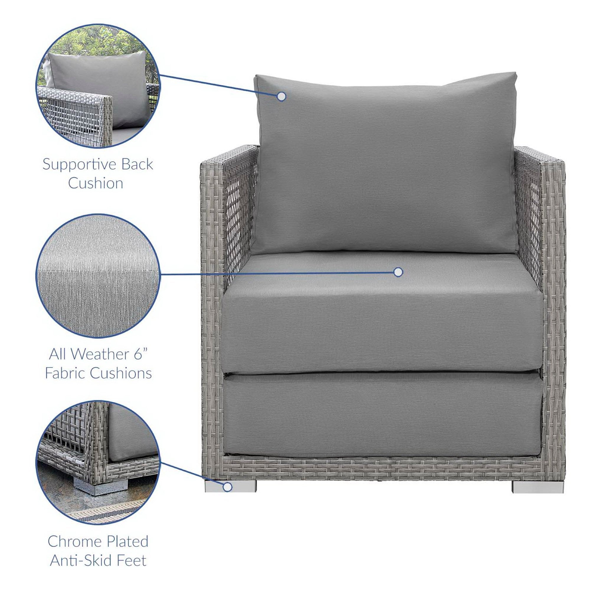 Modway Aura Rattan Outdoor Patio Armchair
