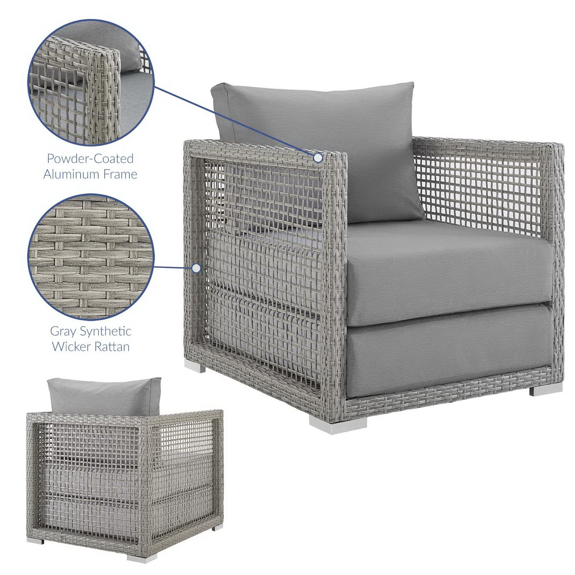 Modway Aura Rattan Outdoor Patio Armchair
