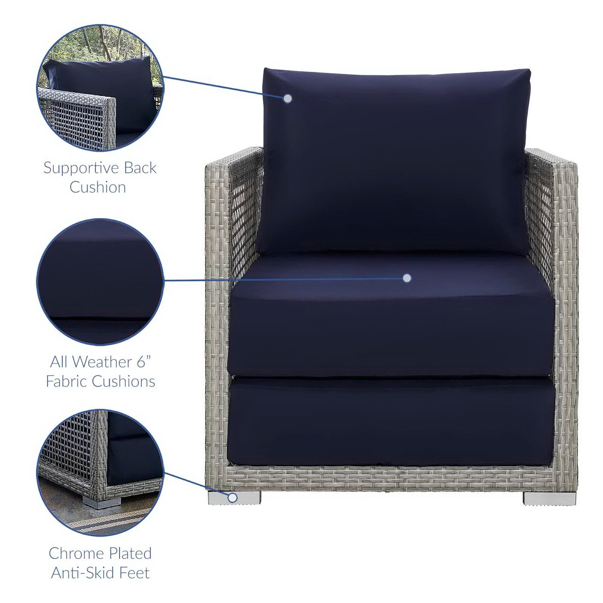 Modway Aura Rattan Outdoor Patio Armchair
