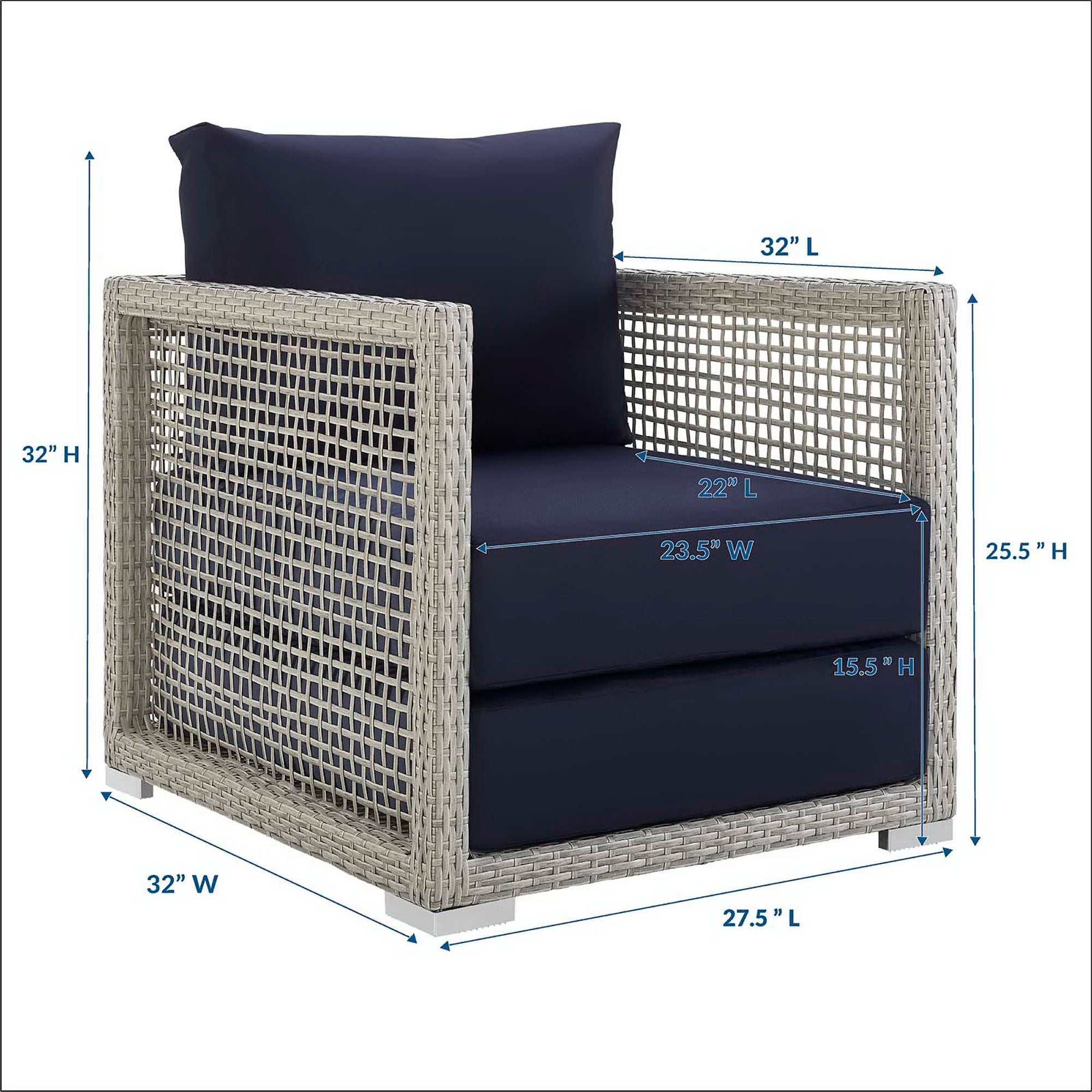 Modway Aura Rattan Outdoor Patio Armchair