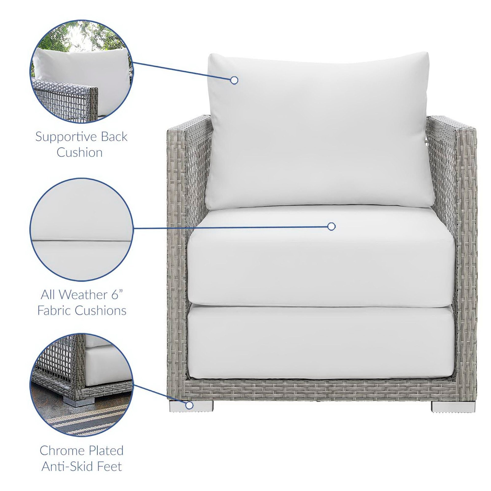 Modway Aura Rattan Outdoor Patio Armchair