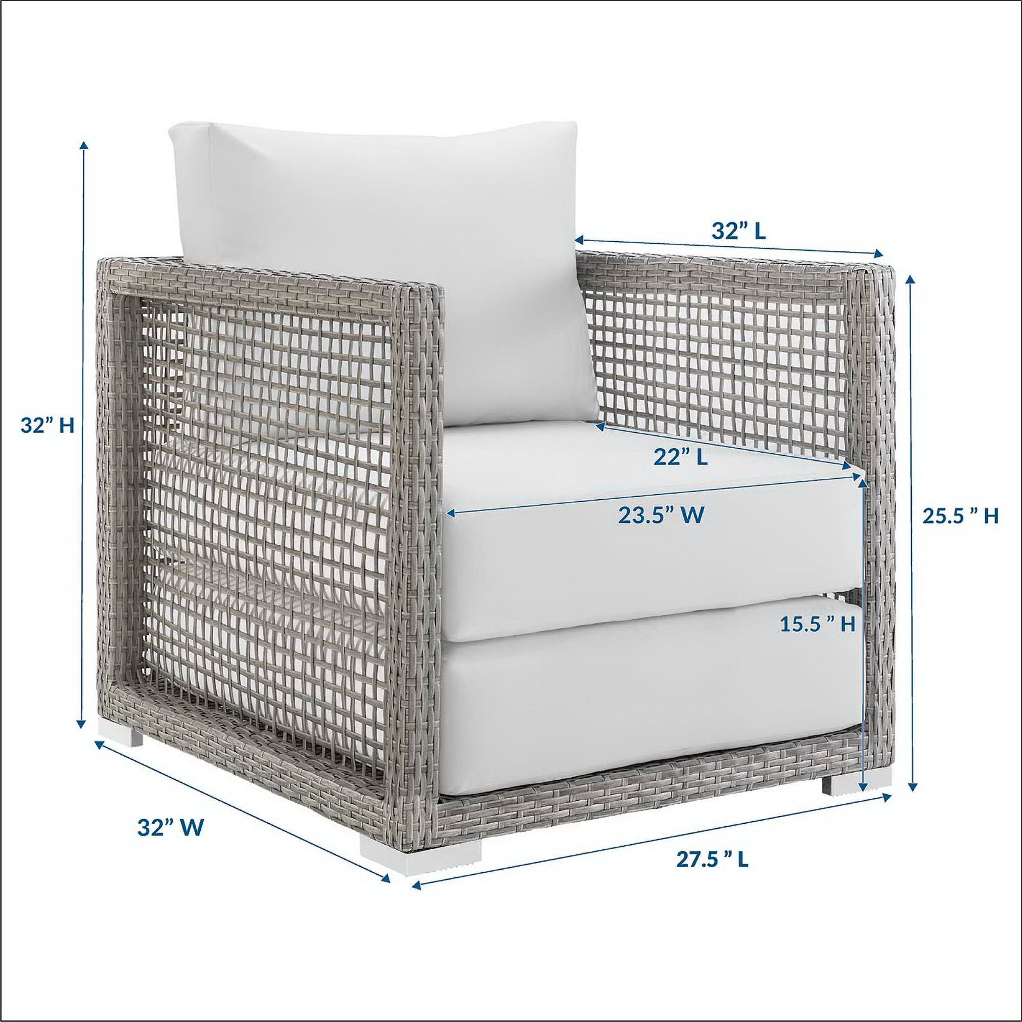 Modway Aura Rattan Outdoor Patio Armchair