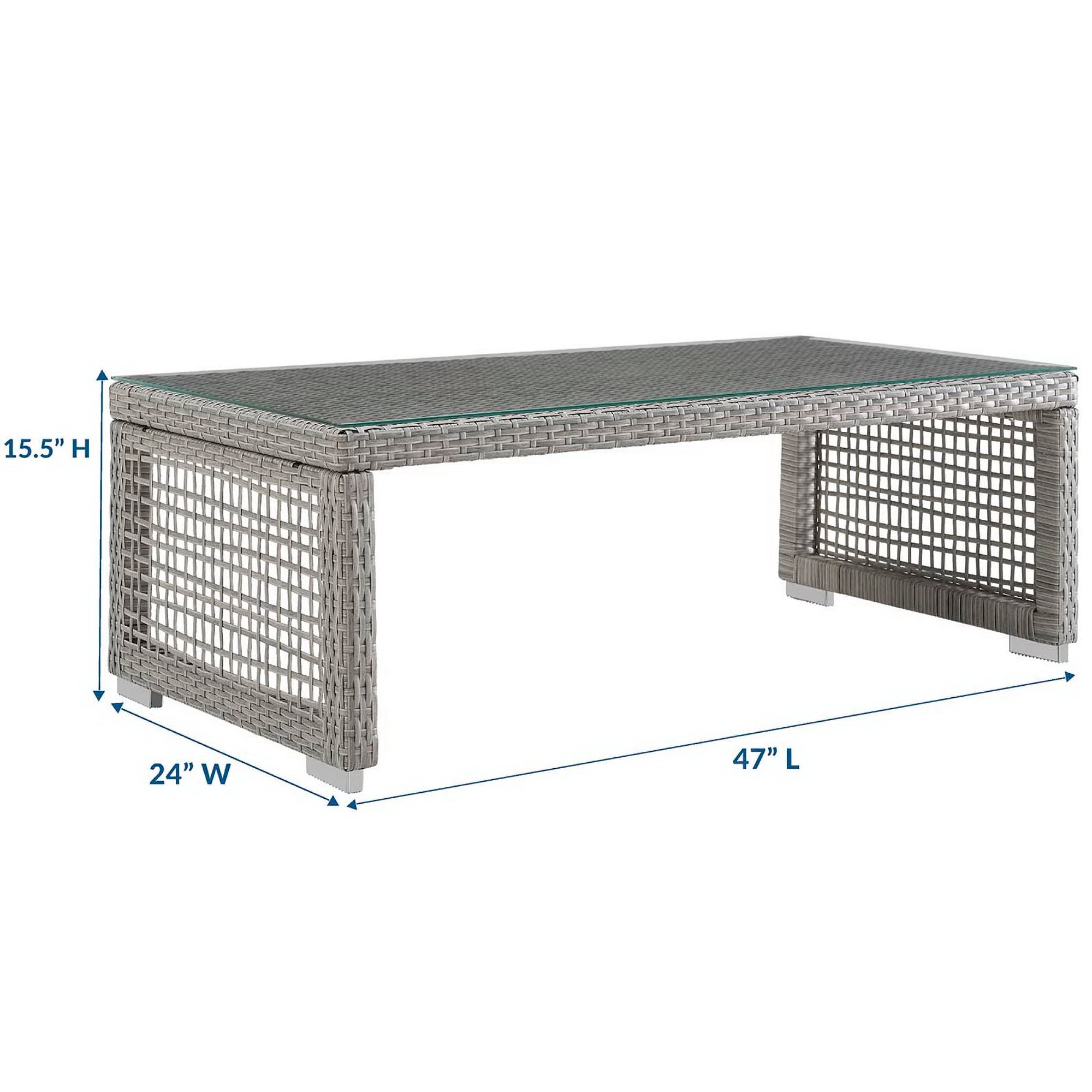 Modway Aura Rattan Outdoor Patio Coffee Table