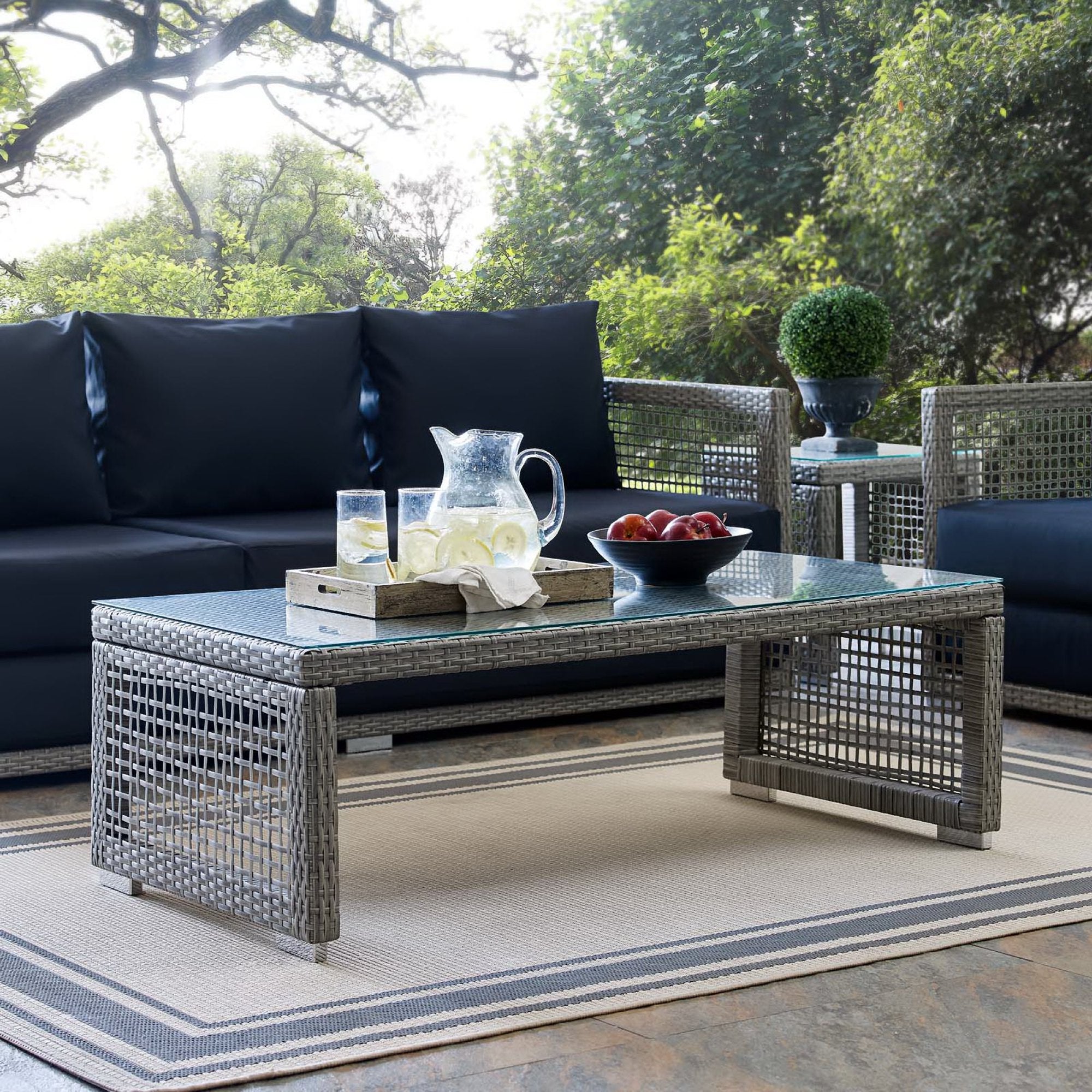 Modway Aura Rattan Outdoor Patio Coffee Table