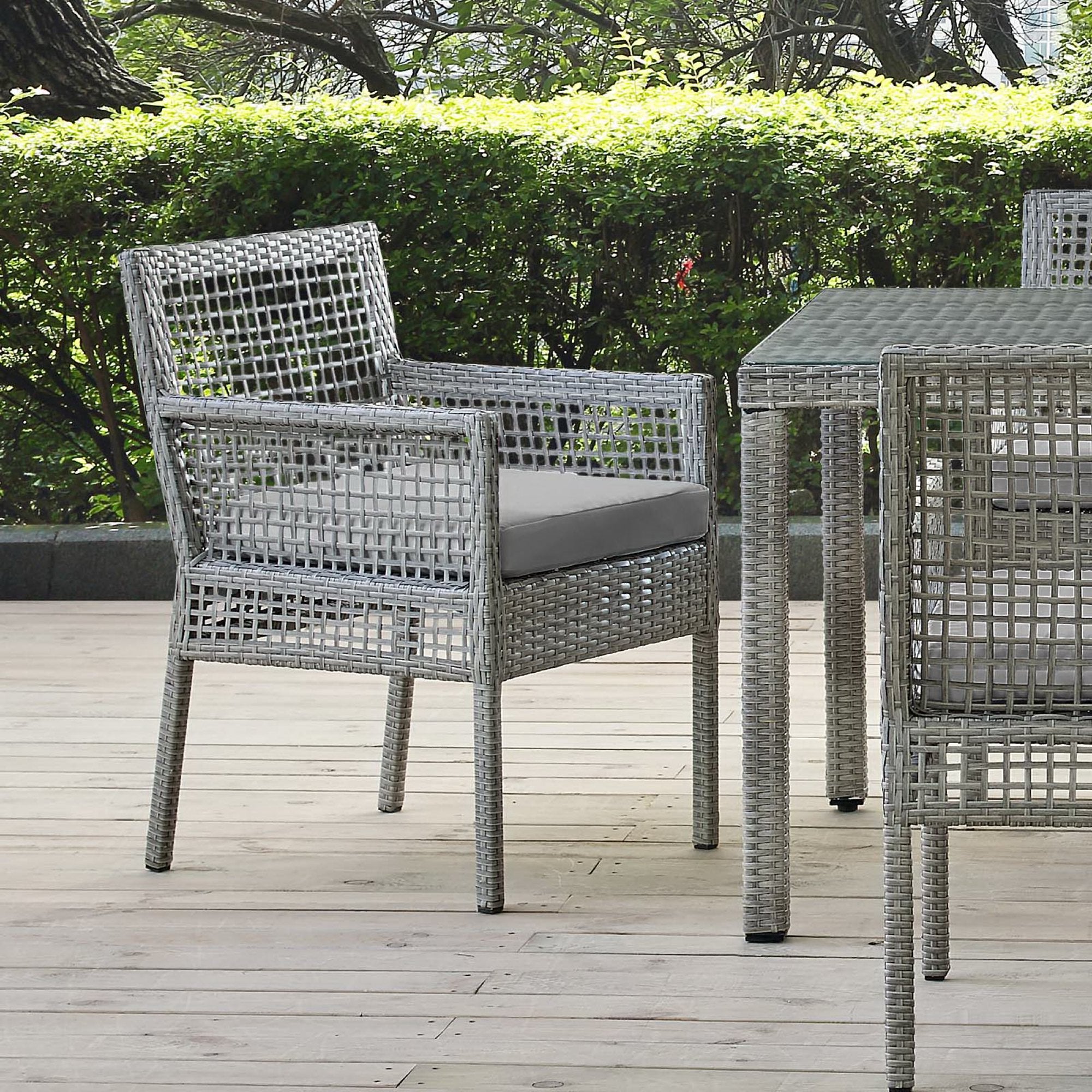Modway Aura Outdoor Patio Wicker Rattan Dining Armchair