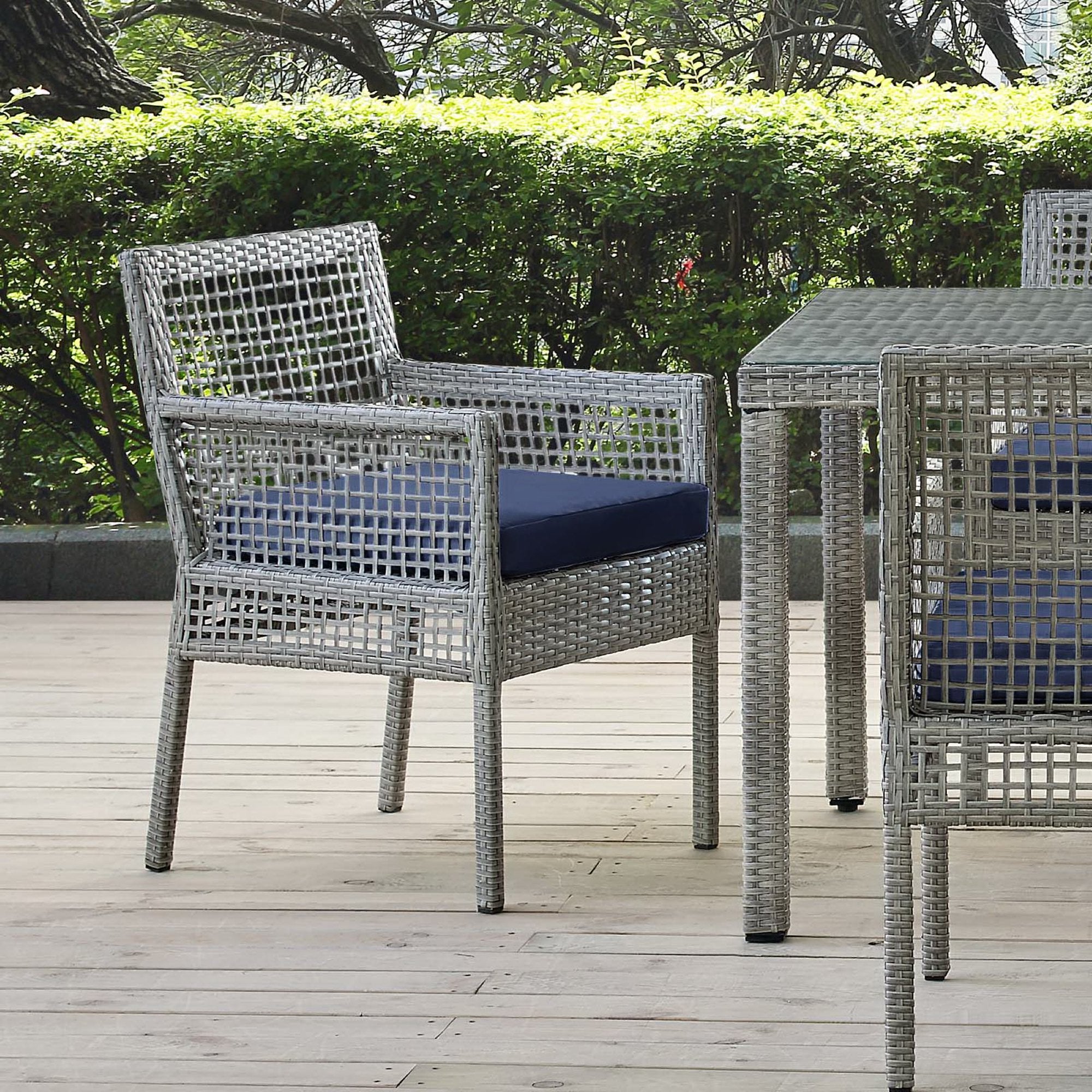 Modway Aura Outdoor Patio Wicker Rattan Dining Armchair