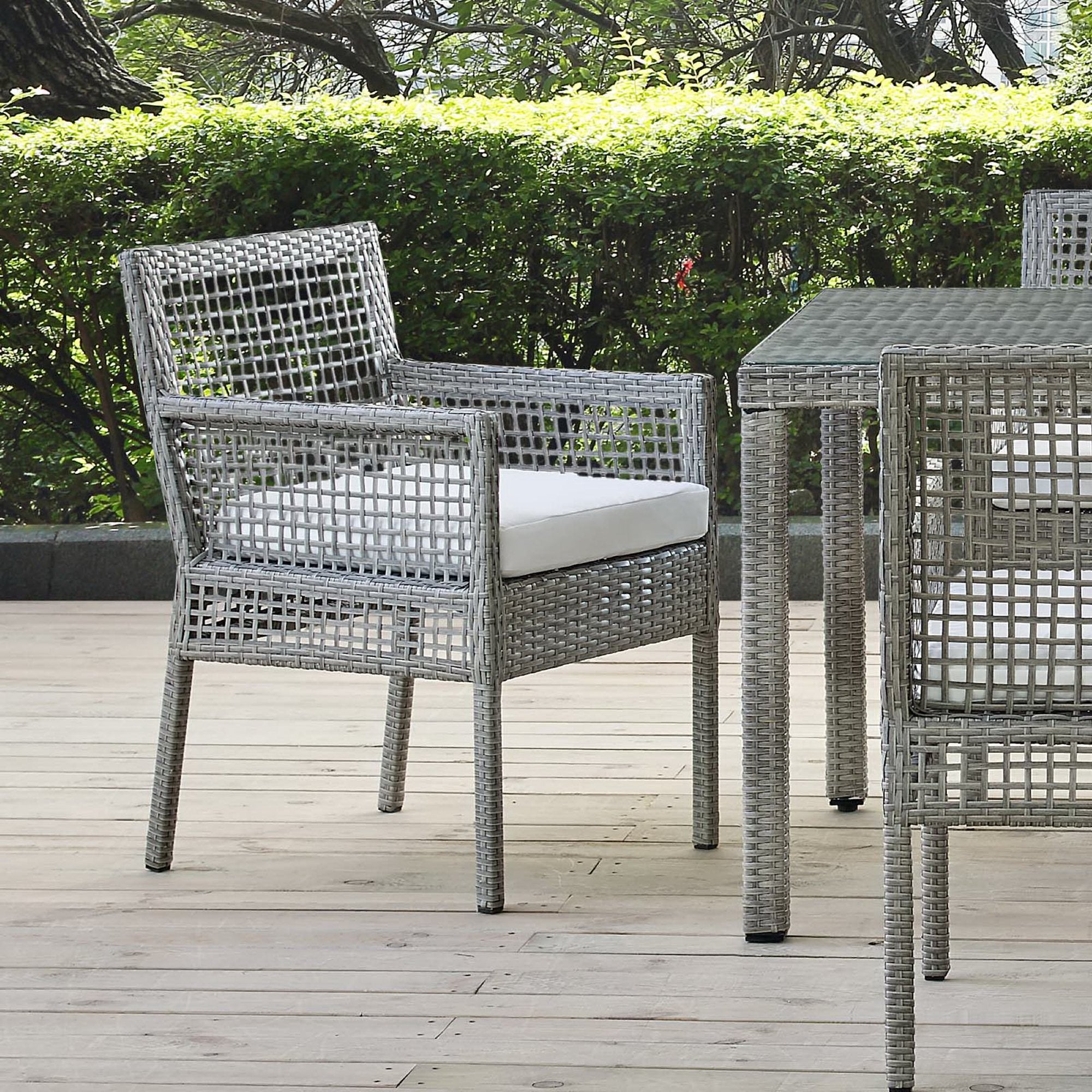 Modway Aura Outdoor Patio Wicker Rattan Dining Armchair