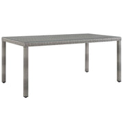 Modway Aura 68" Outdoor Patio Wicker Rattan Dining Table