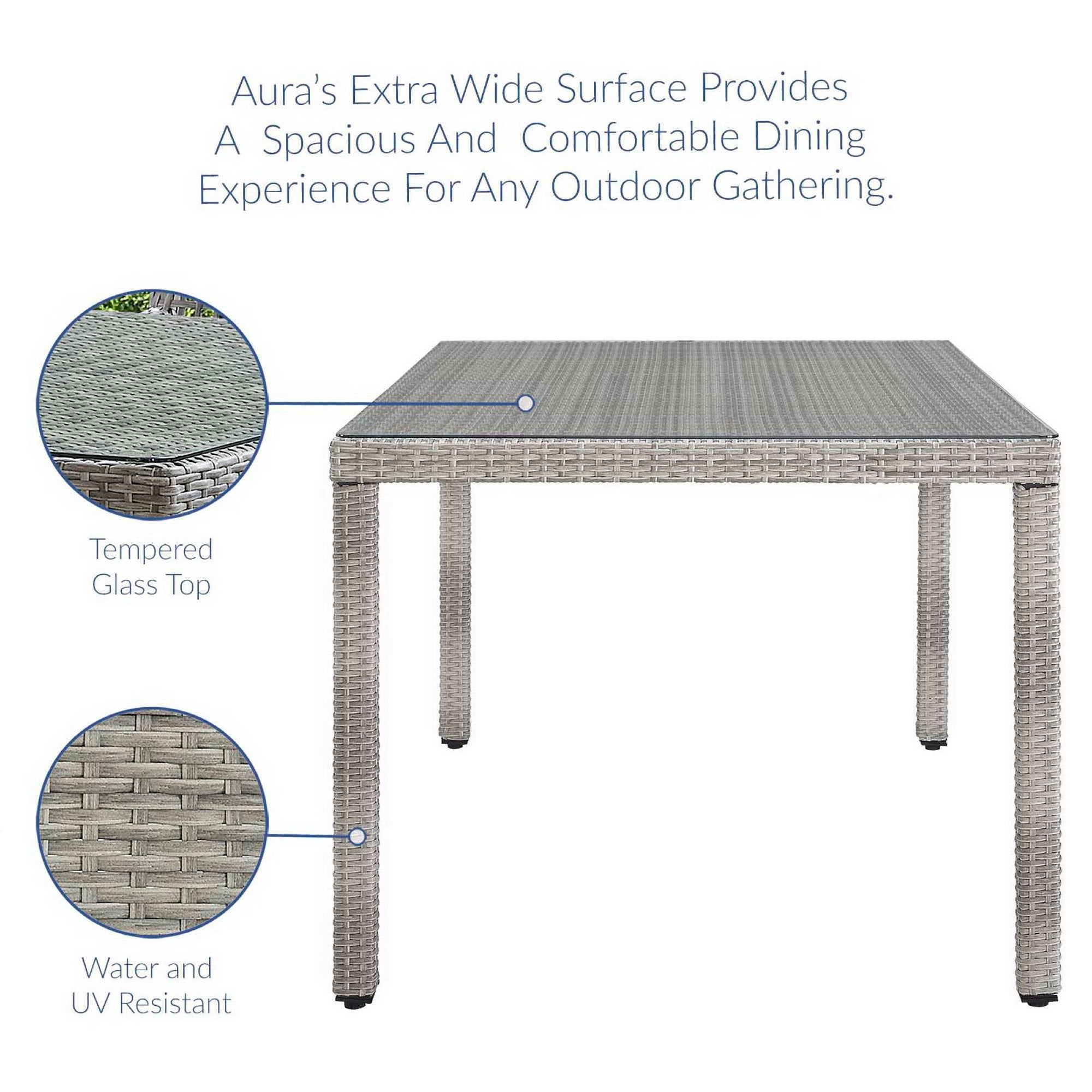 Modway Aura 68" Outdoor Patio Wicker Rattan Dining Table