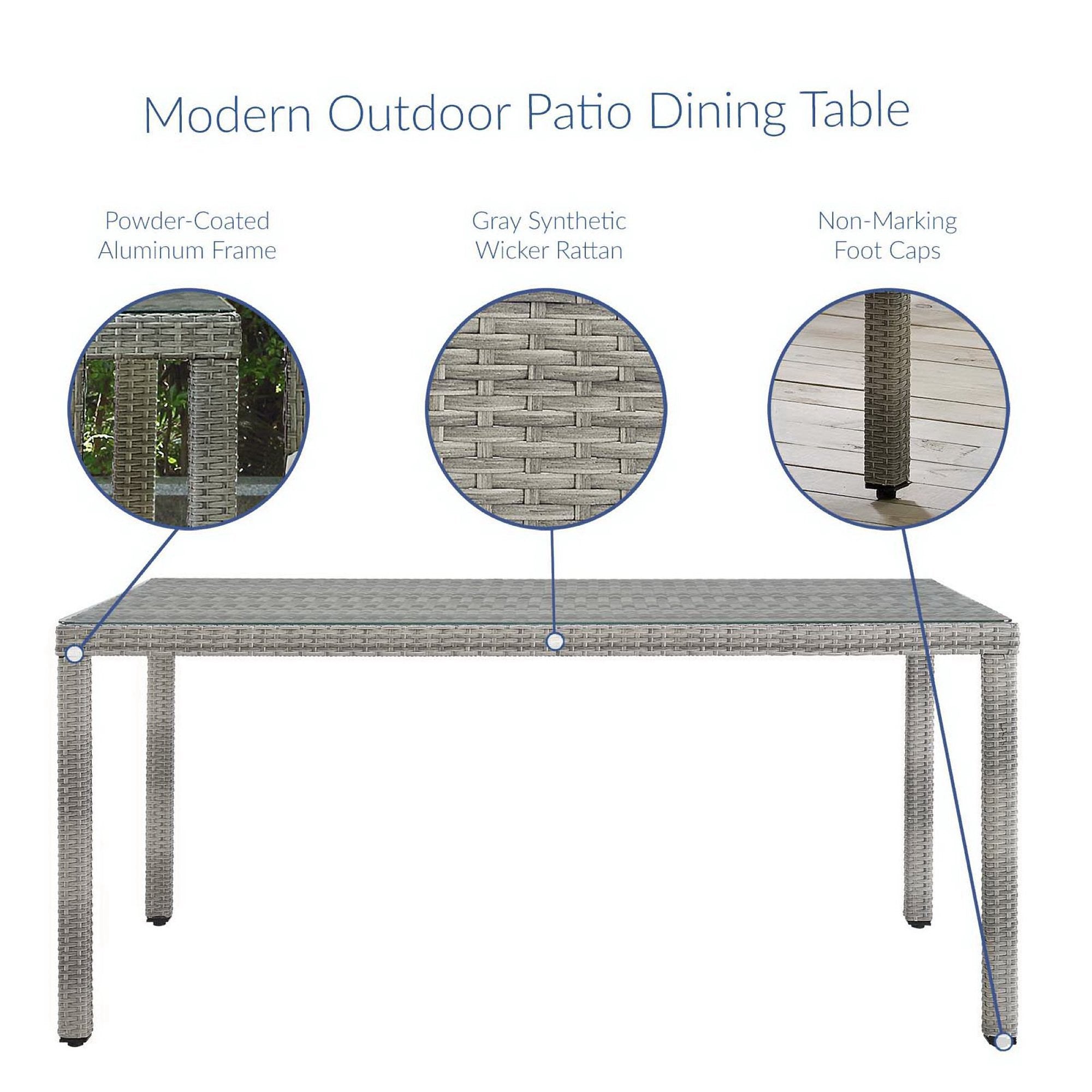 Modway Aura 7 Piece Outdoor Patio Wicker Rattan Set