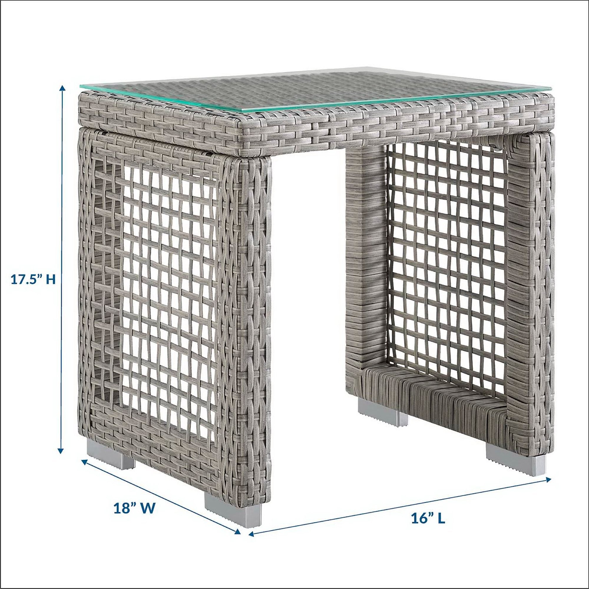 Modway Aura Outdoor Patio Wicker Rattan Side Table