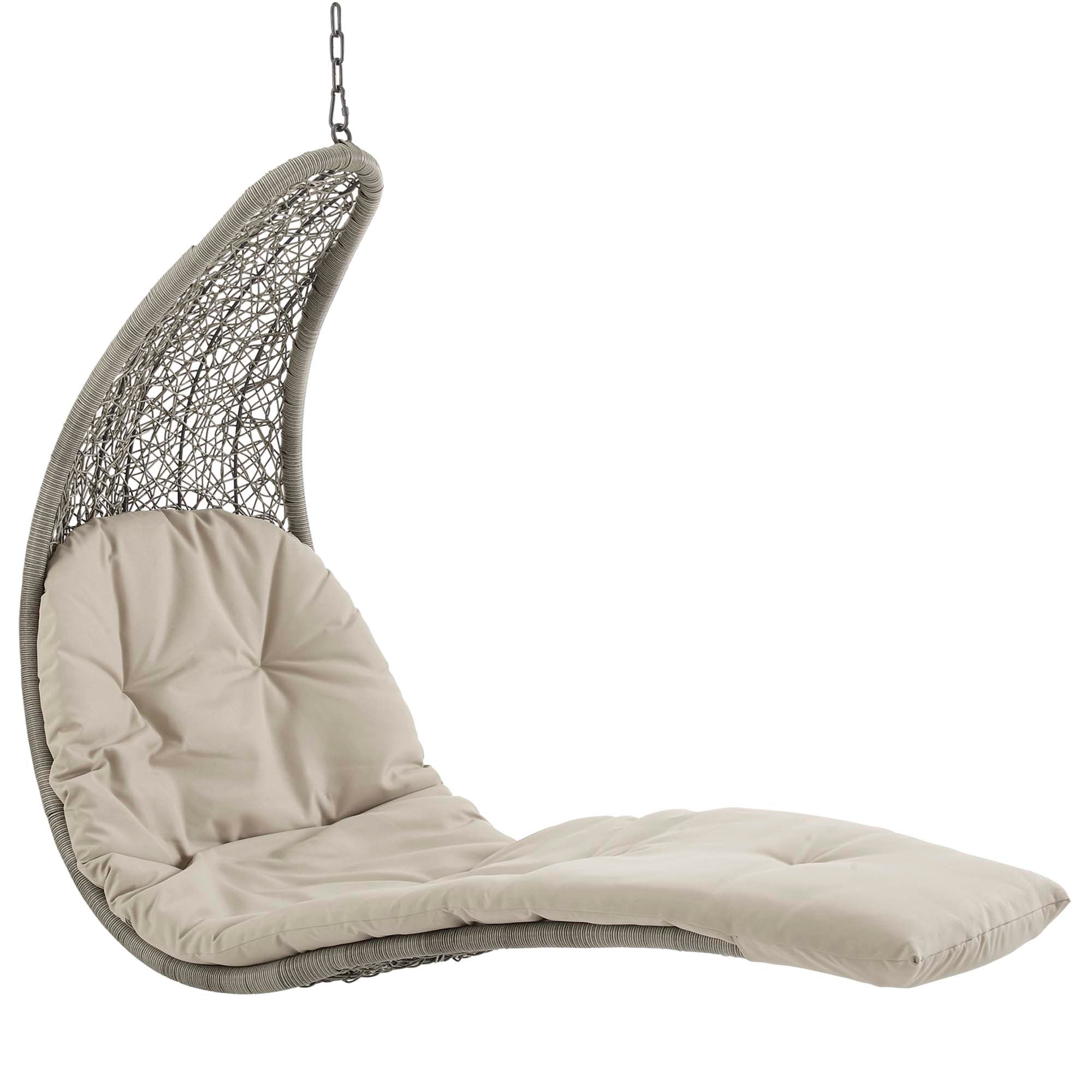 Modway Landscape Hanging Chaise Lounge Outdoor Patio Swing Chair