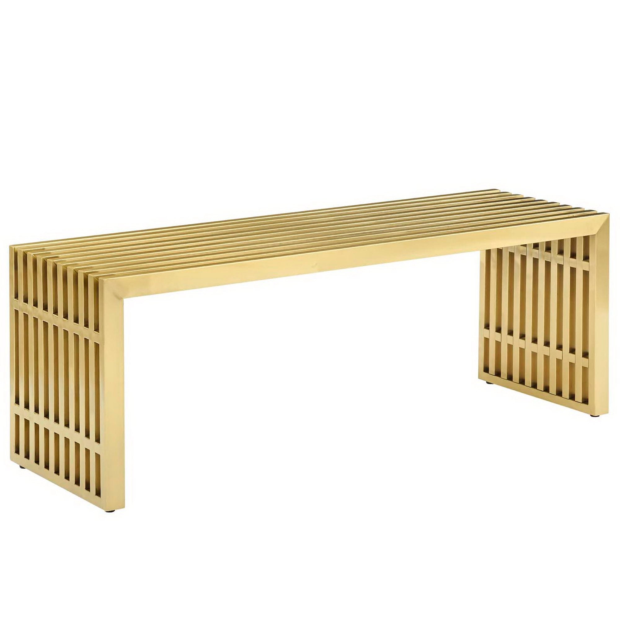 Modway Gridiron Medium Stainless Steel Bench