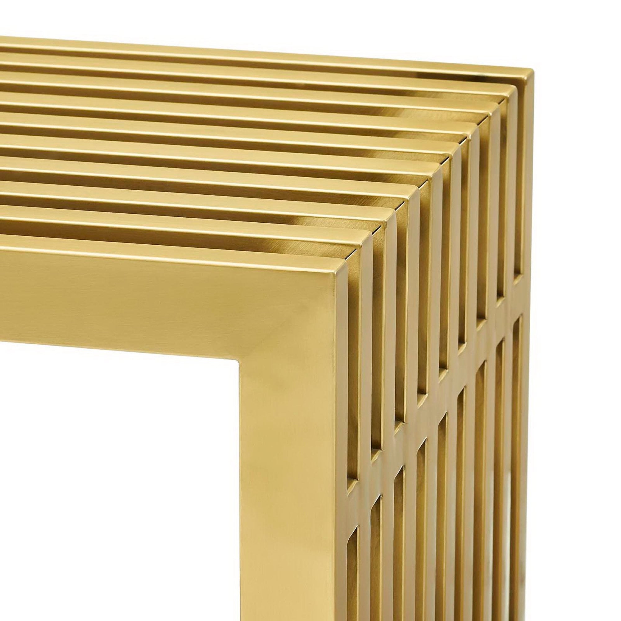 Modway Gridiron Medium Stainless Steel Bench