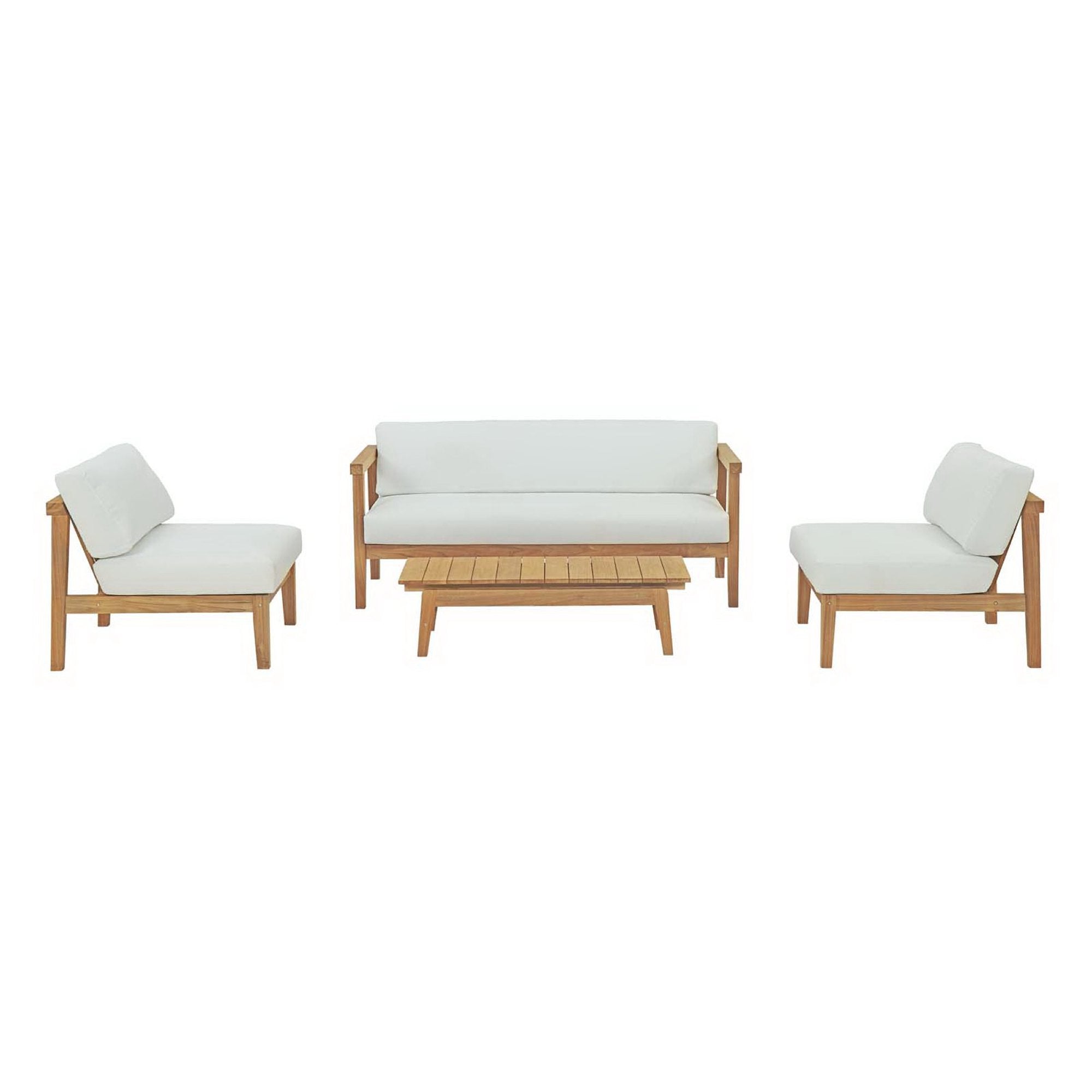 Modway Bayport 4 Piece Outdoor Patio Teak Set