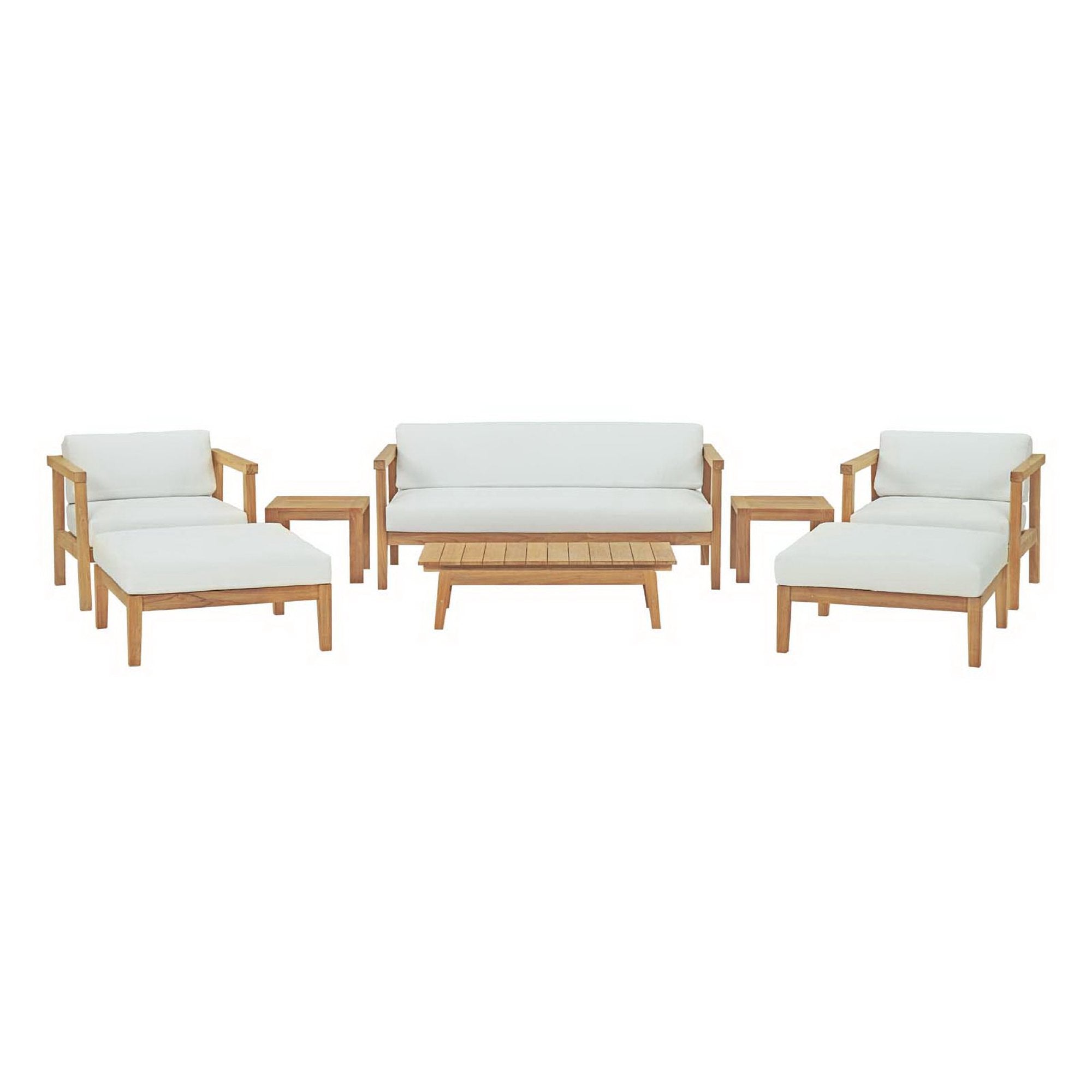 Modway Bayport 8 Piece Outdoor Patio Teak Set