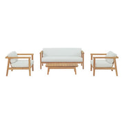 Modway Bayport 4 Piece Outdoor Patio Teak Set