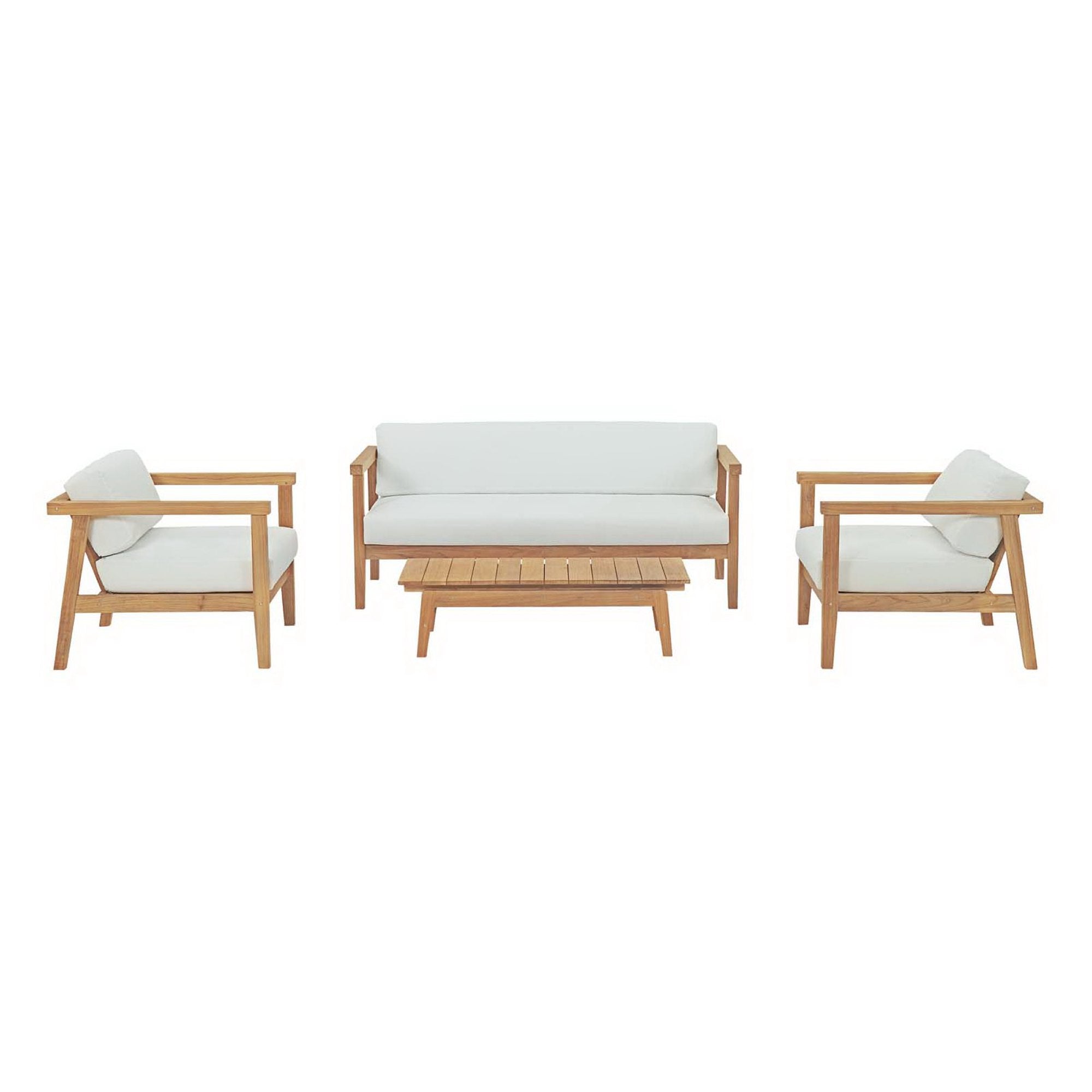 Modway Bayport 4 Piece Outdoor Patio Teak Set