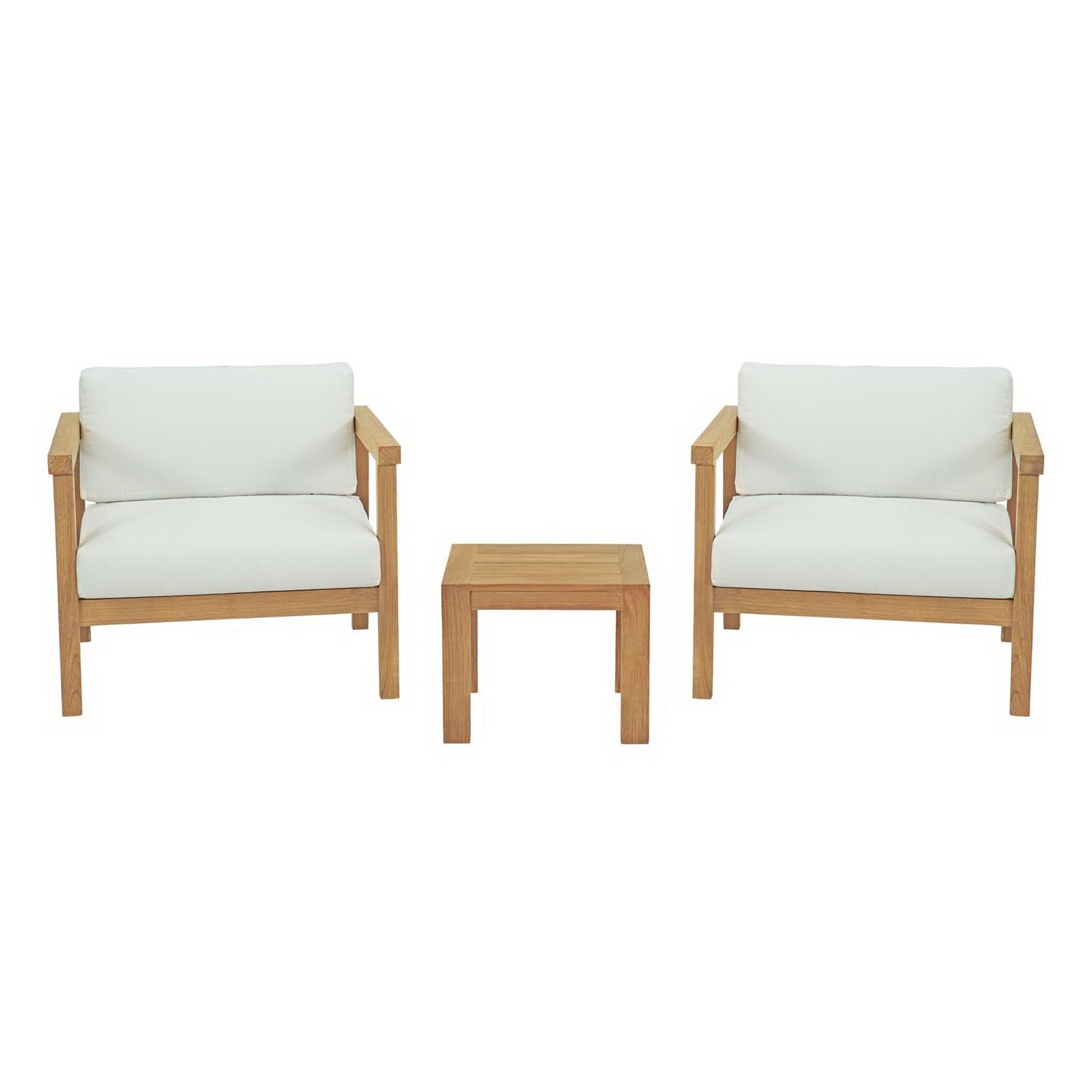 Modway Bayport 3 Piece Outdoor Patio Teak Set