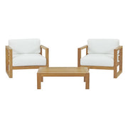 Modway Upland 3 Piece Outdoor Patio Teak Set