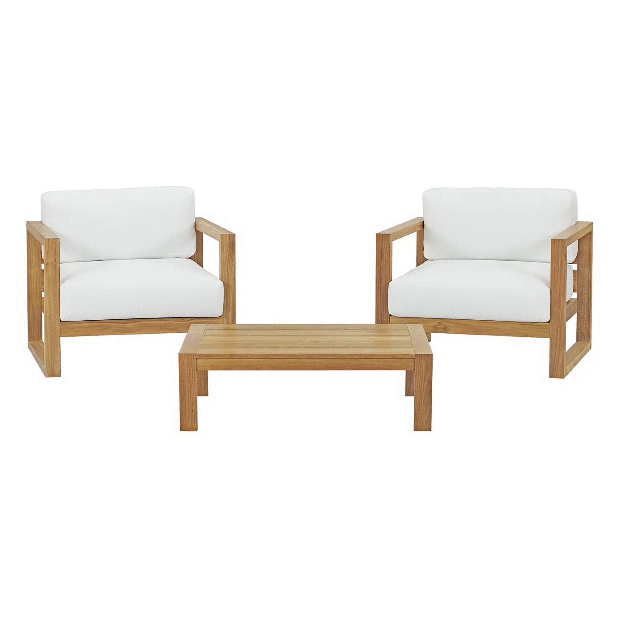 Modway Upland 3 Piece Outdoor Patio Teak Set