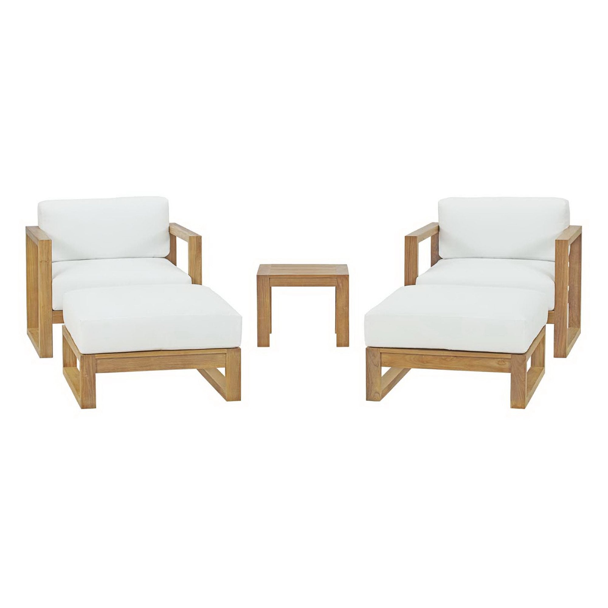 Modway Upland 5 Piece Outdoor Patio Teak Set