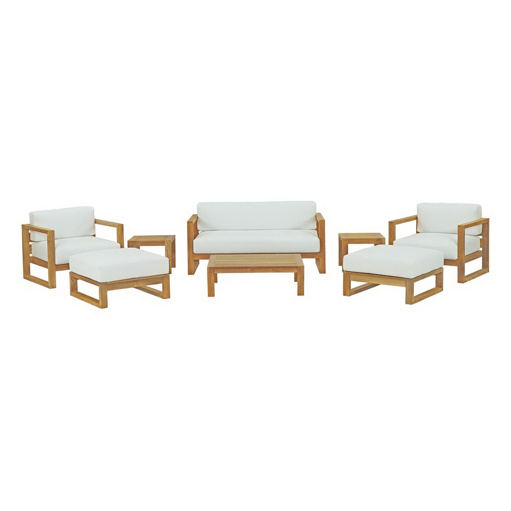 Modway Upland 8 Piece Outdoor Patio Teak Set