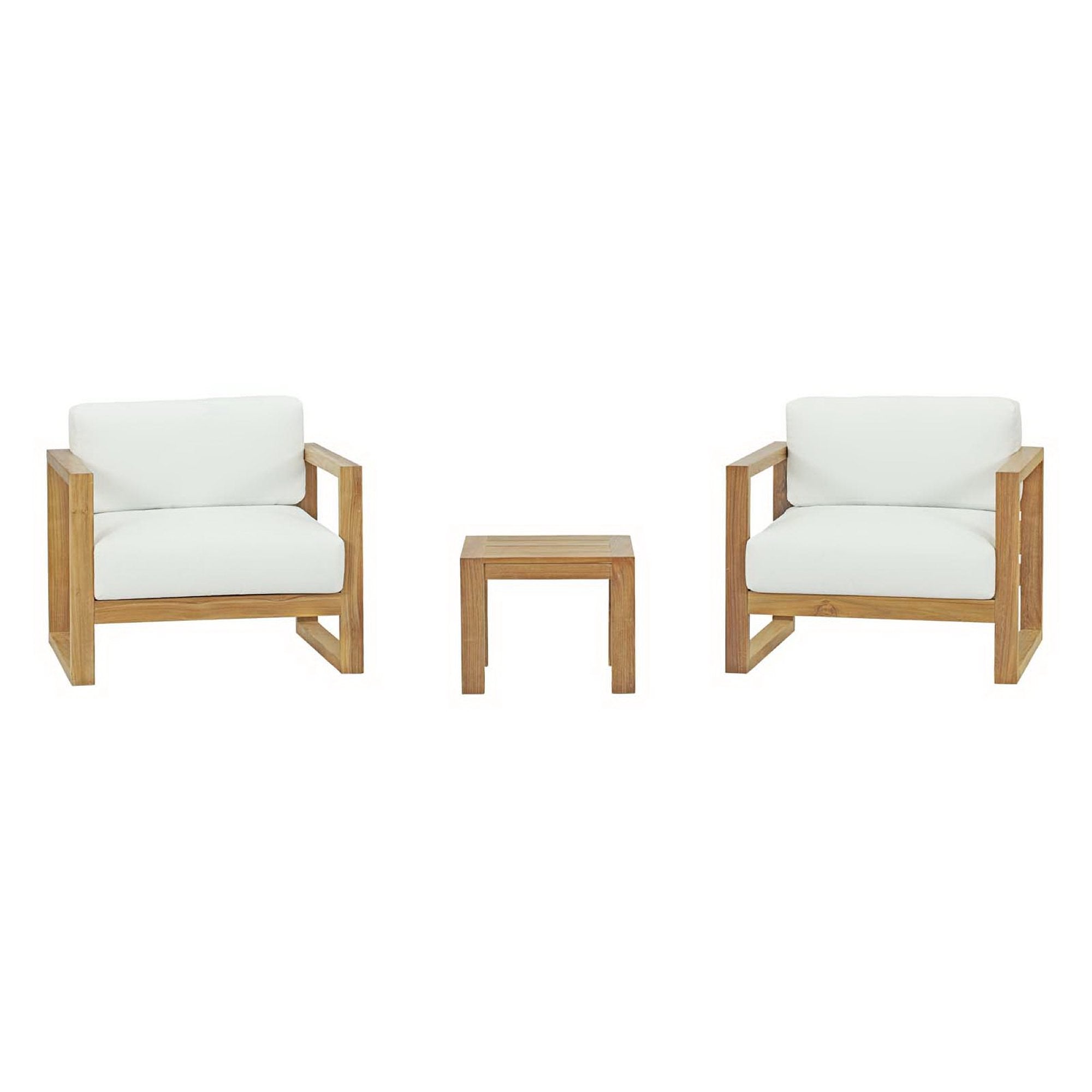 Modway EEI-3119 Upland 3 Piece Outdoor Patio Teak Set