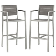 Modway Shore Outdoor Patio Aluminum Bar Stool Set of 2