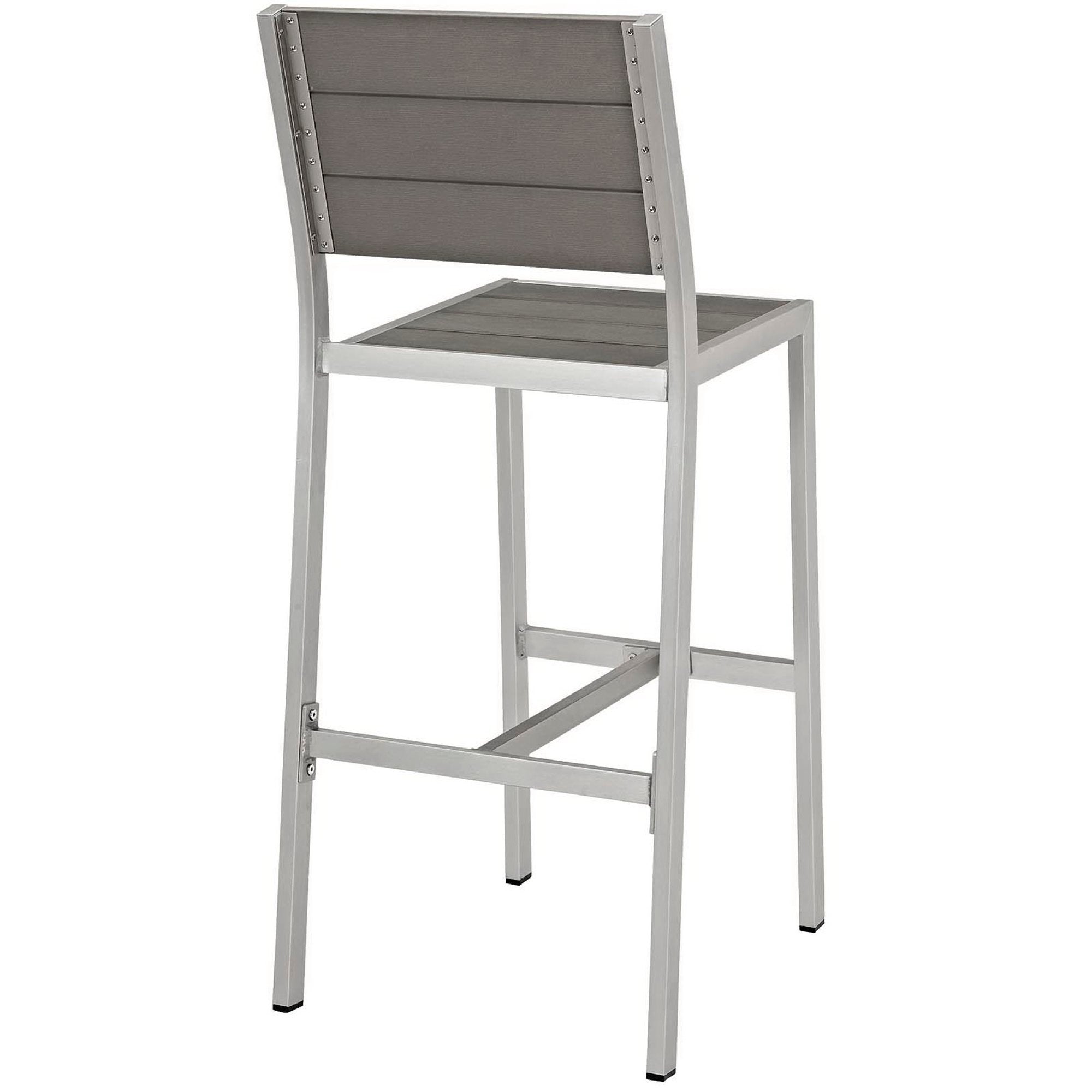 Modway Shore Outdoor Patio Aluminum Armless Bar Stool Set of 2